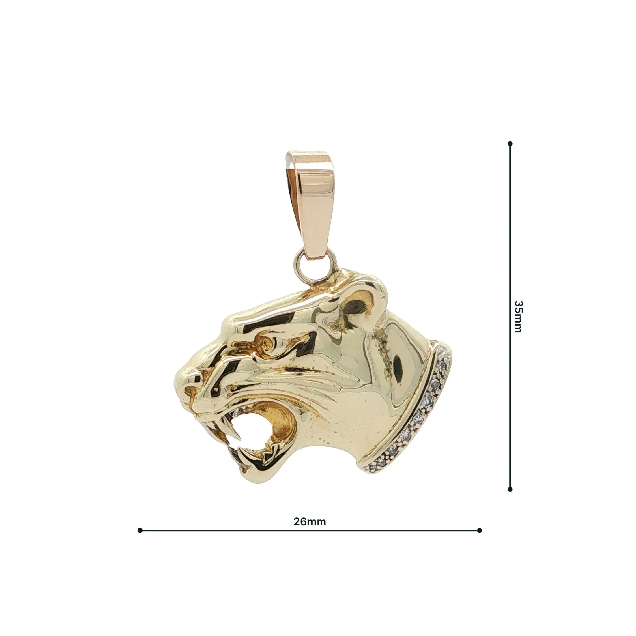 Anhänger Gelbgold Pantherkopf mit Diamanten