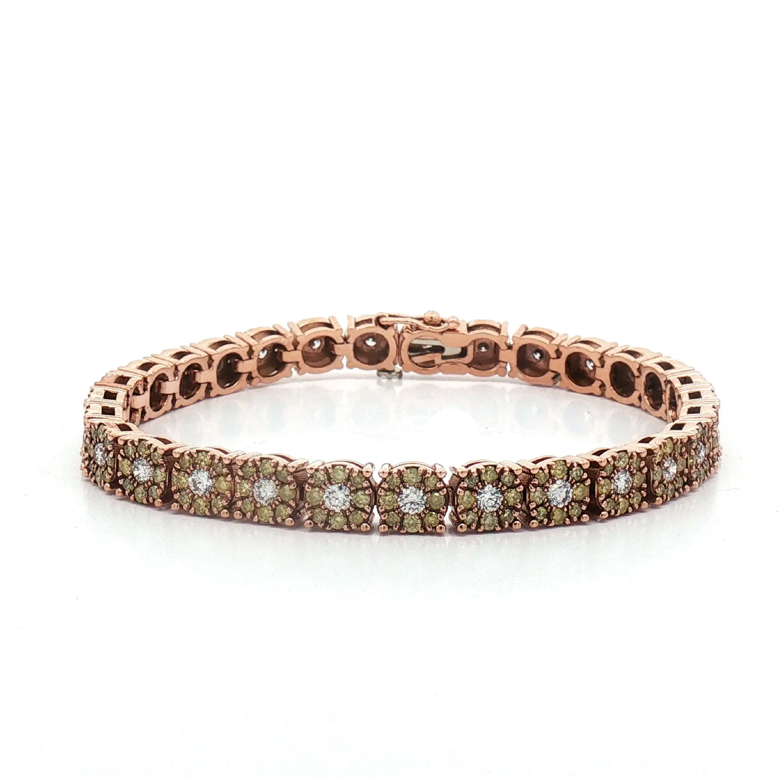 Tennisarmband Rotgold mit Brillanten und Fancy Yellow Brillanten