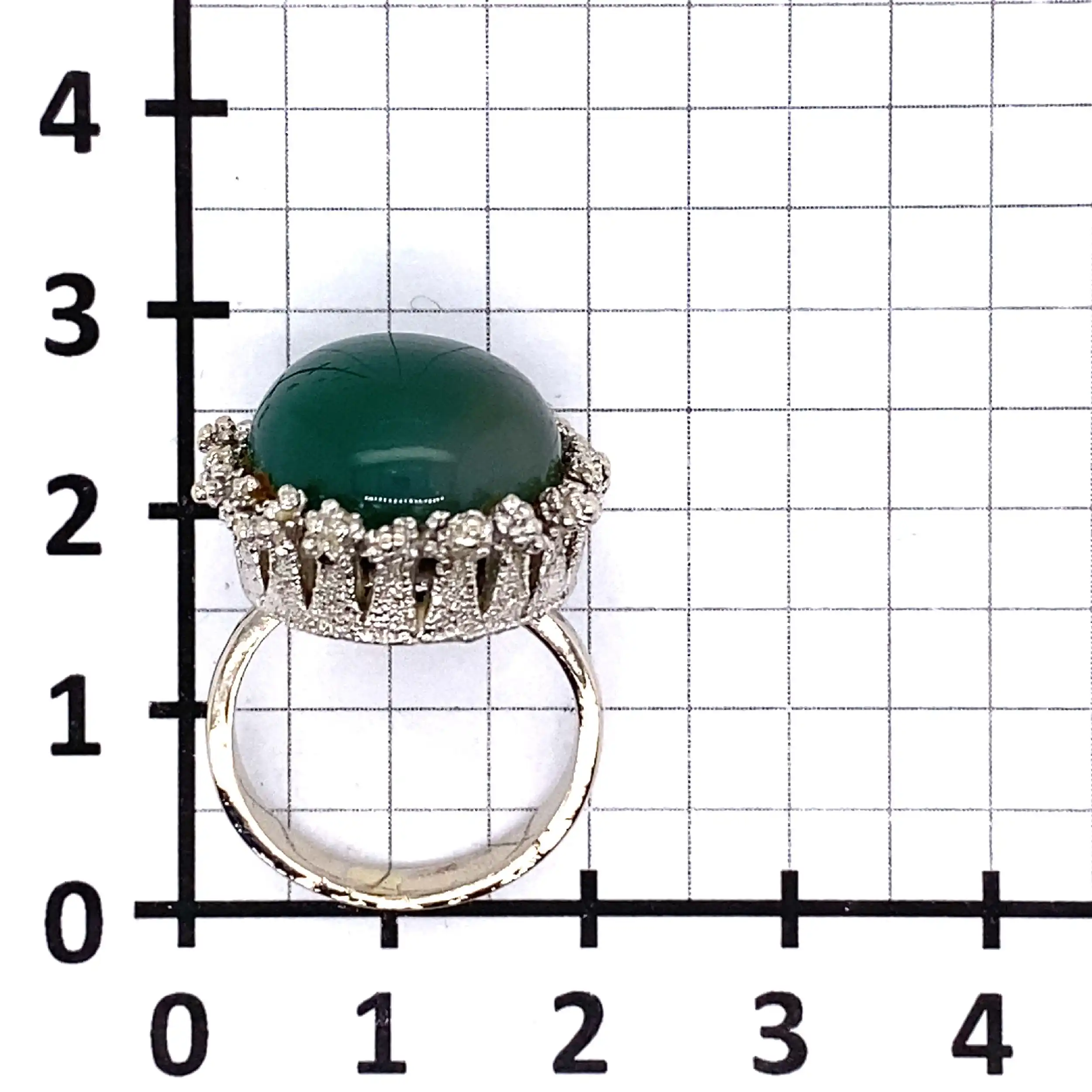 Ring Weißgold mit grünem Farbstein Ring Weißgold mit grünem Farbstein