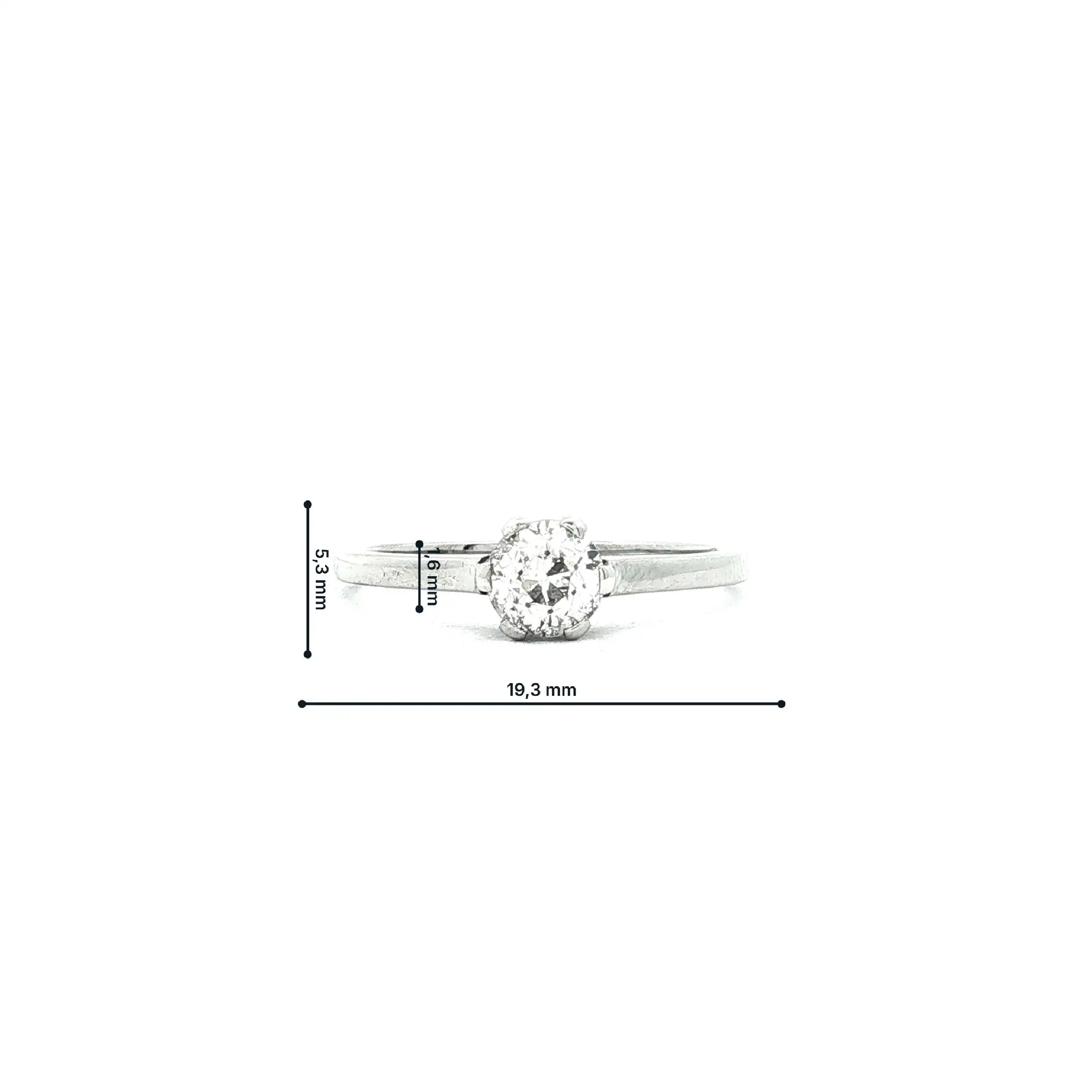 Ring Weißgold mit Brillant Altschliff