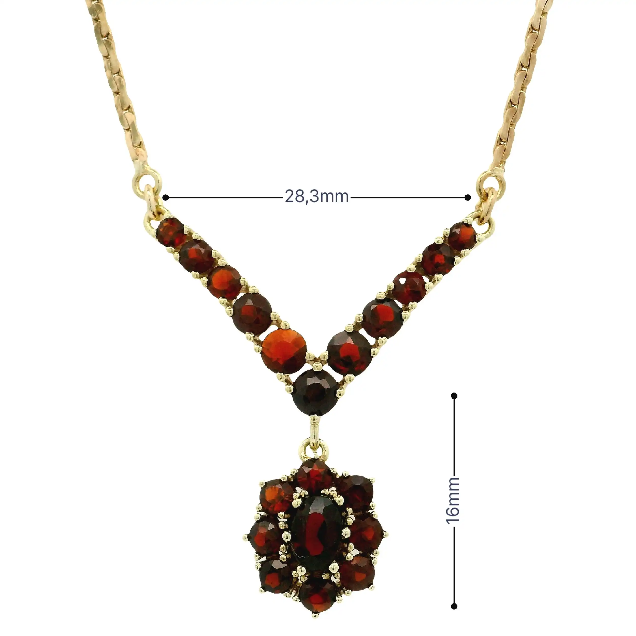 Collier Gelbgold mit Granat