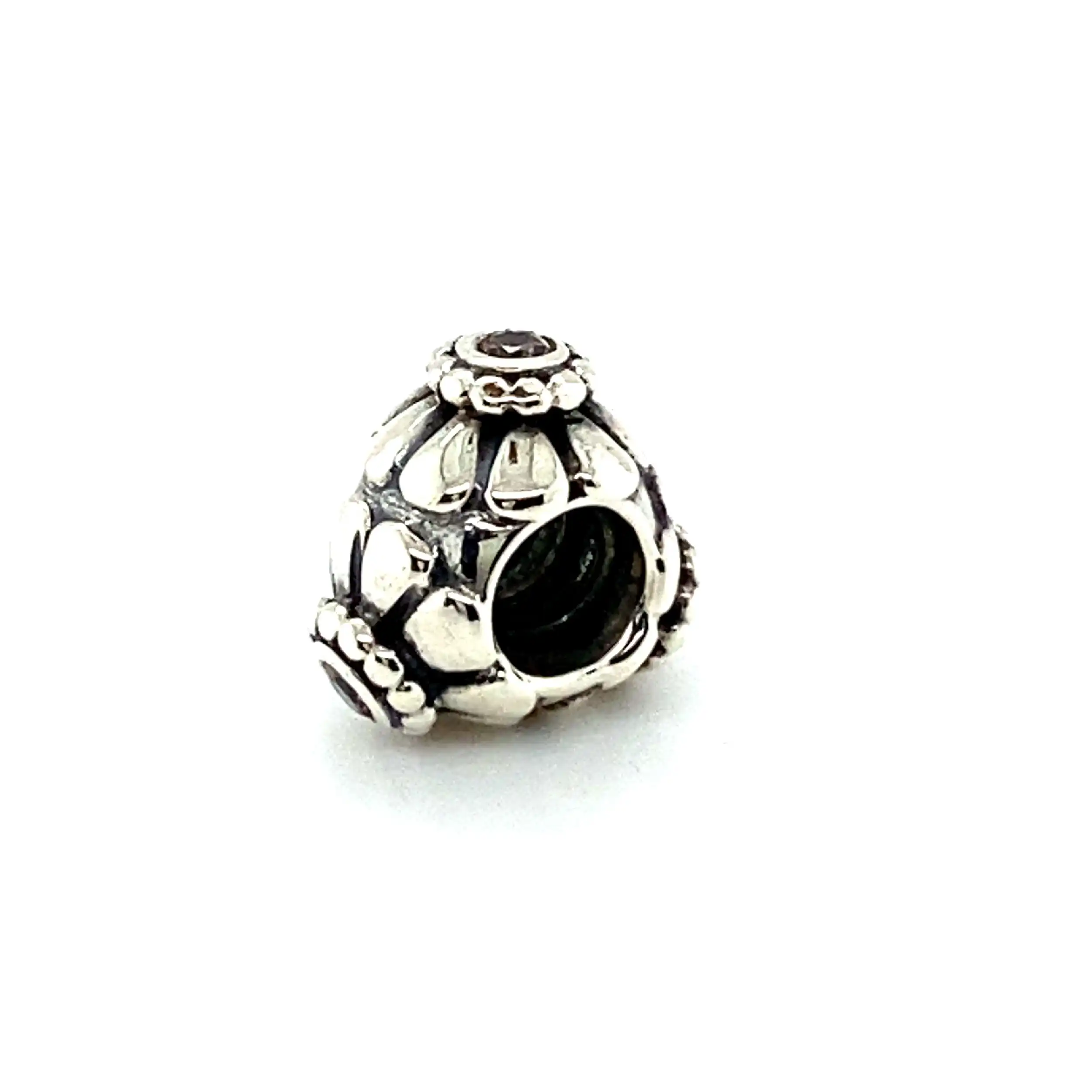 Silberanhänger Pandora - Charm mit braunem Zirkonia Silberanhänger Pandora - Charm mit braunem Zirkonia