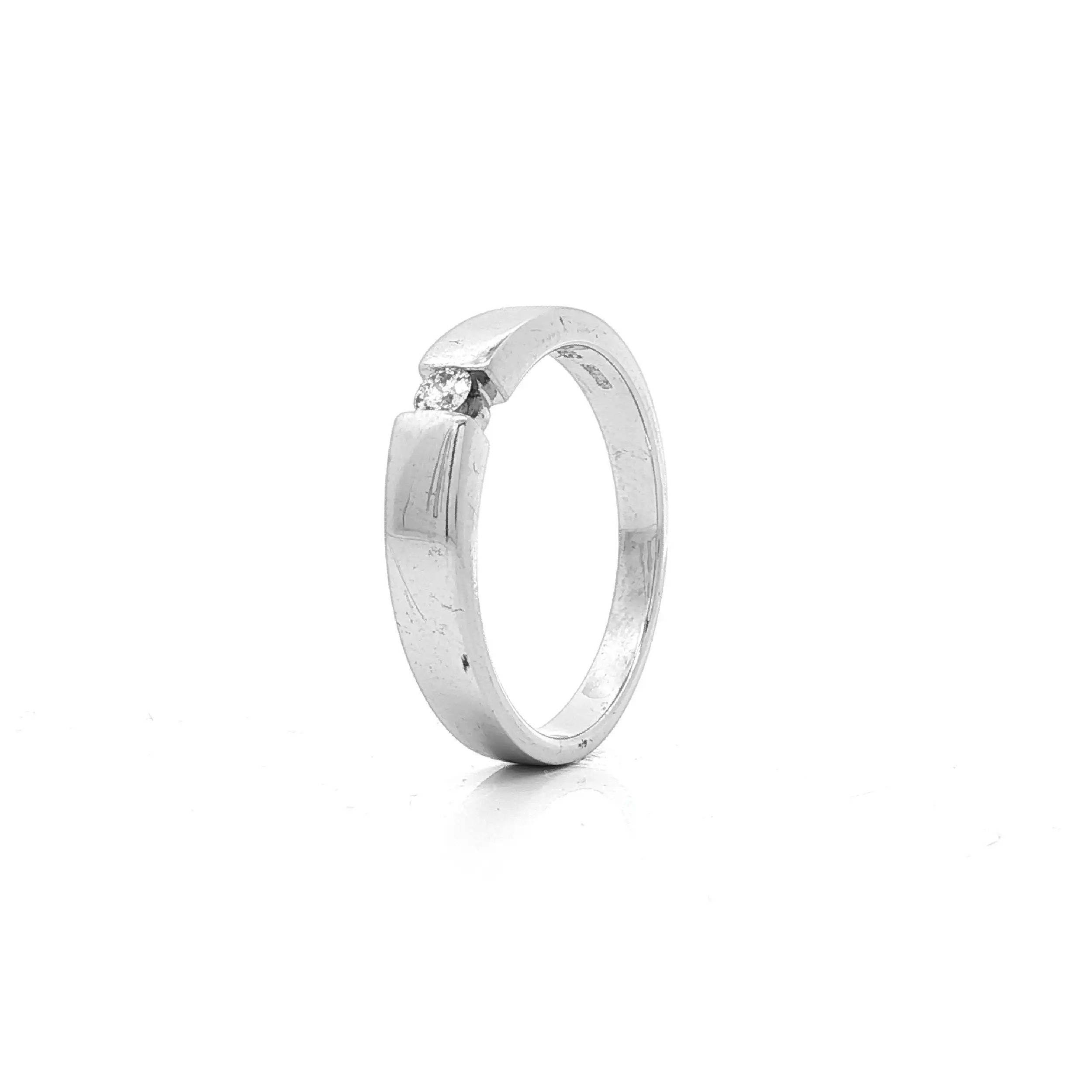 Ring Weißgold Christ mit Solitär Brillant Ring Weißgold Christ mit Solitär Brillant