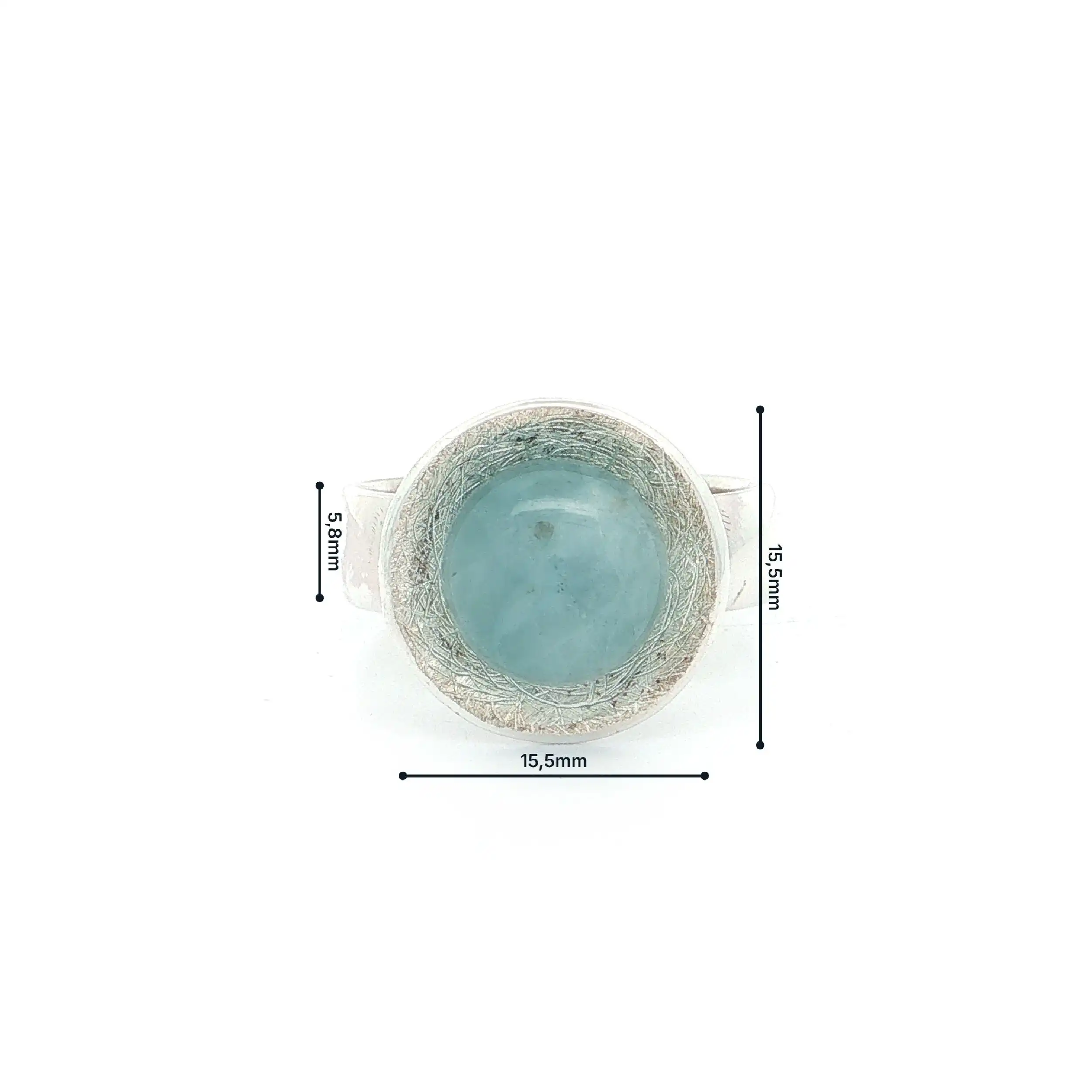 Ring Silber mit Aquamarin Cabochon