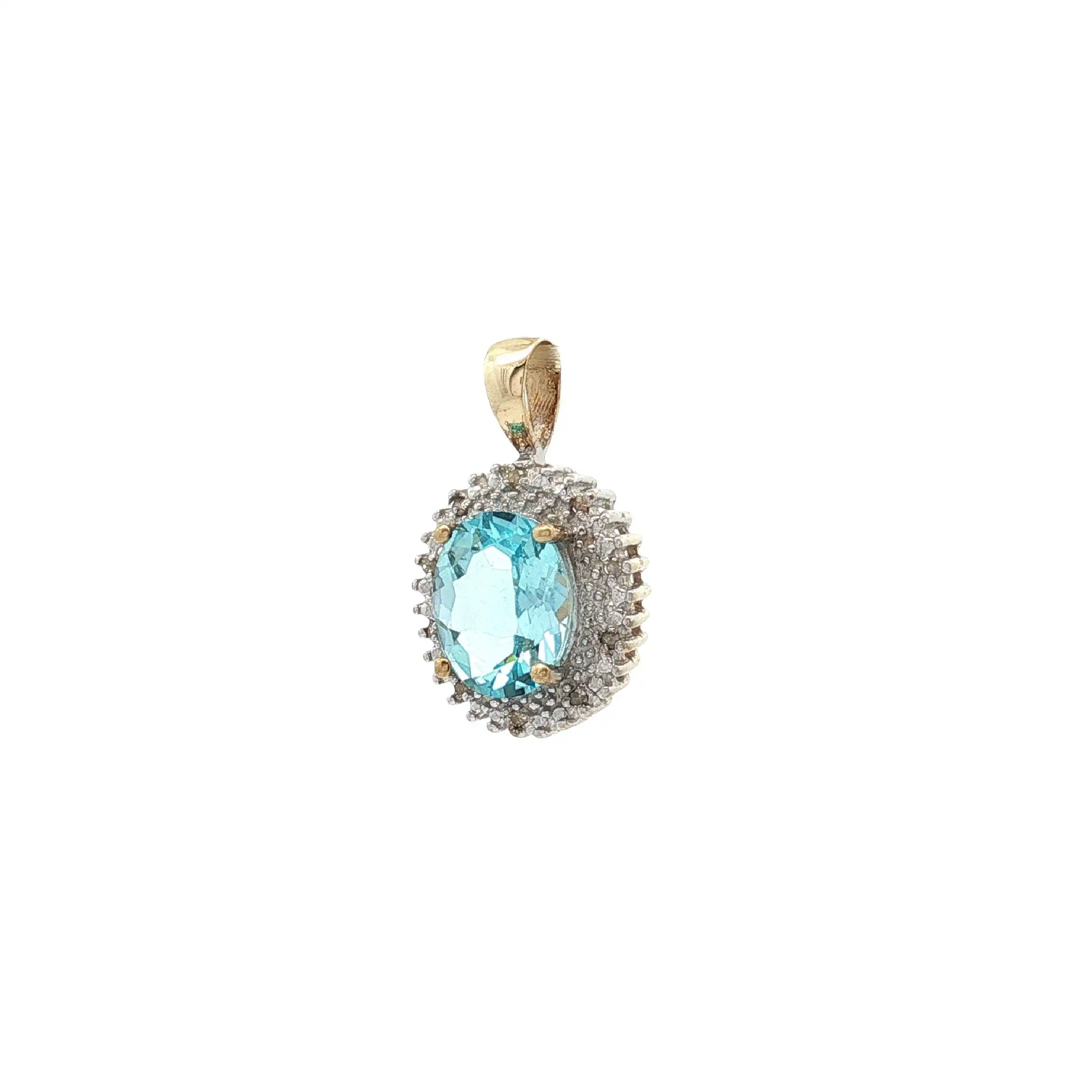 Anhänger Bicolor mit Blautopas und Diamanten Anhänger Bicolor mit Blautopas und Diamanten