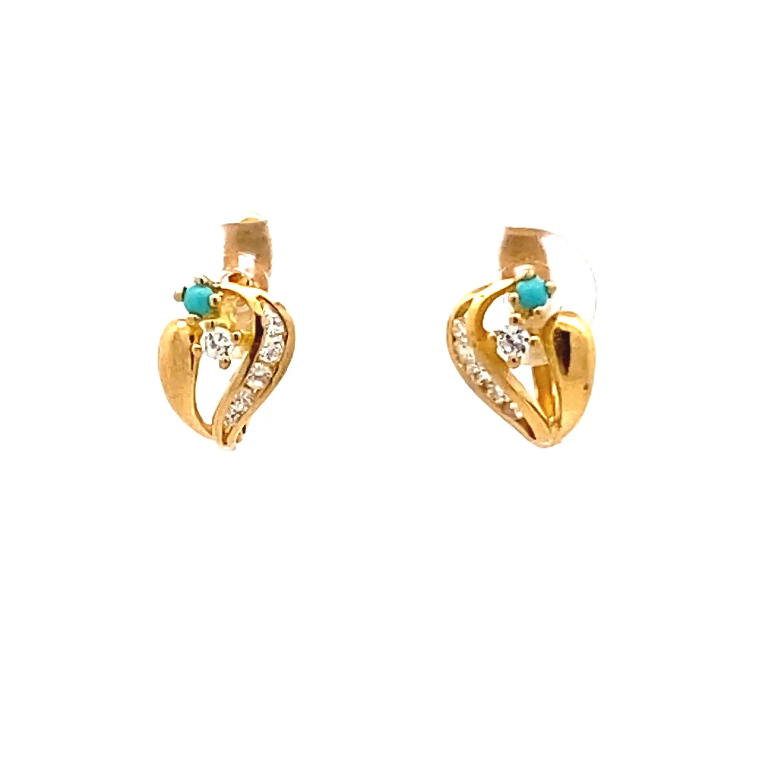 Creolen Gelbgold mit Zirkonia und türkisen Farbsteinen Creolen Gelbgold mit Zirkonia und türkisen Farbsteinen