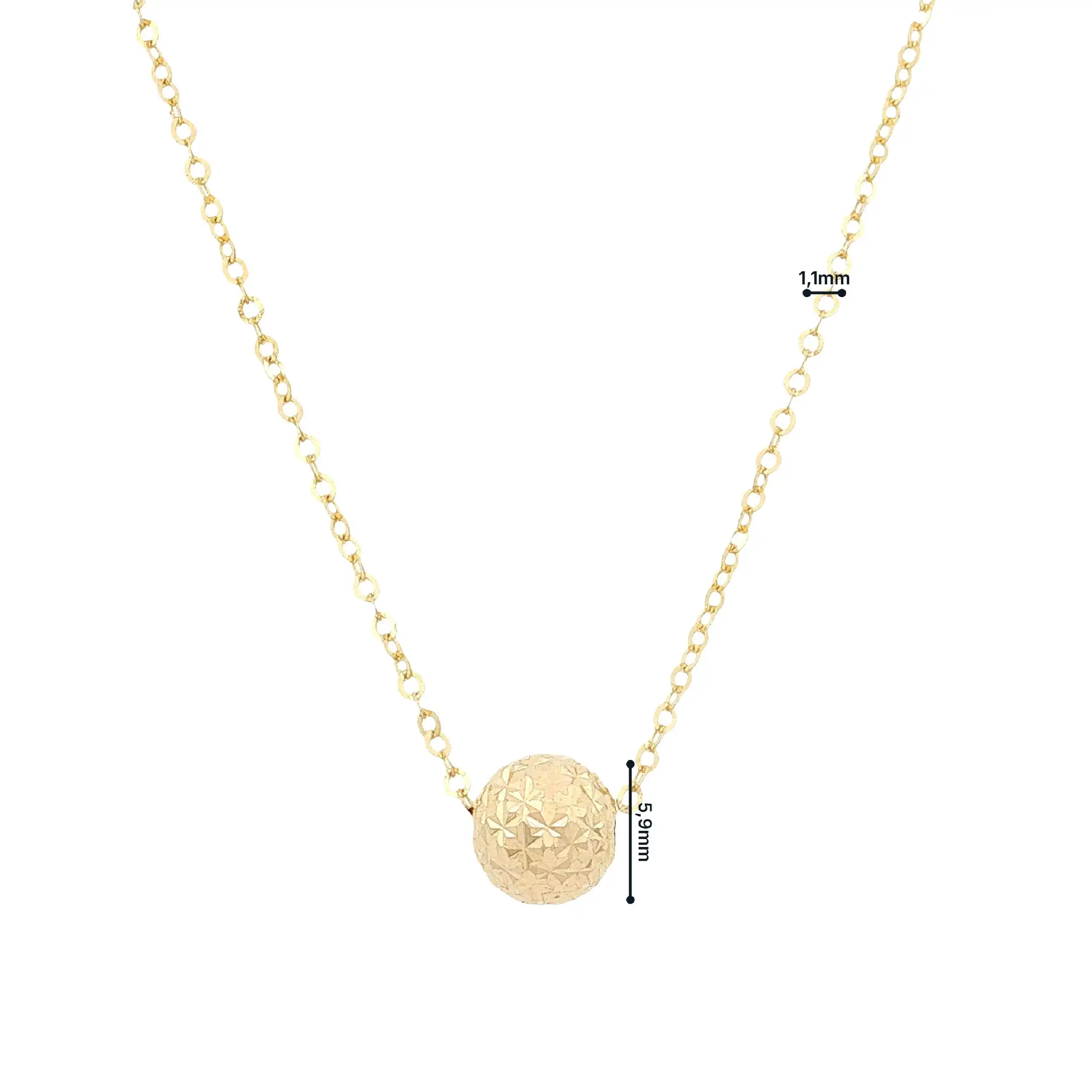 Kette Gelbgold mit Kugelanhänger diamantiert