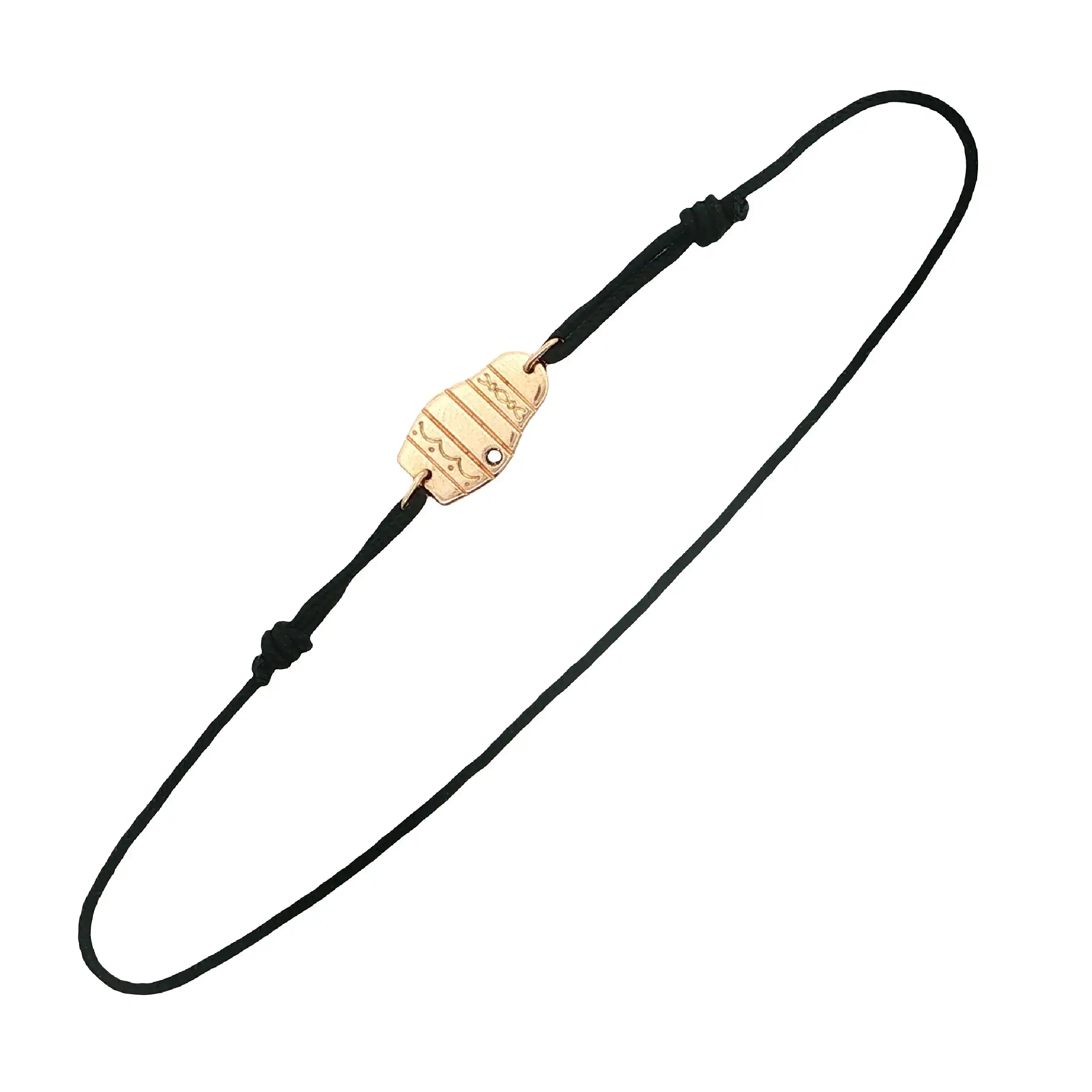 Stoffarmband mit Roségoldelement mit Fancy-Diamond von Korloff-Paris