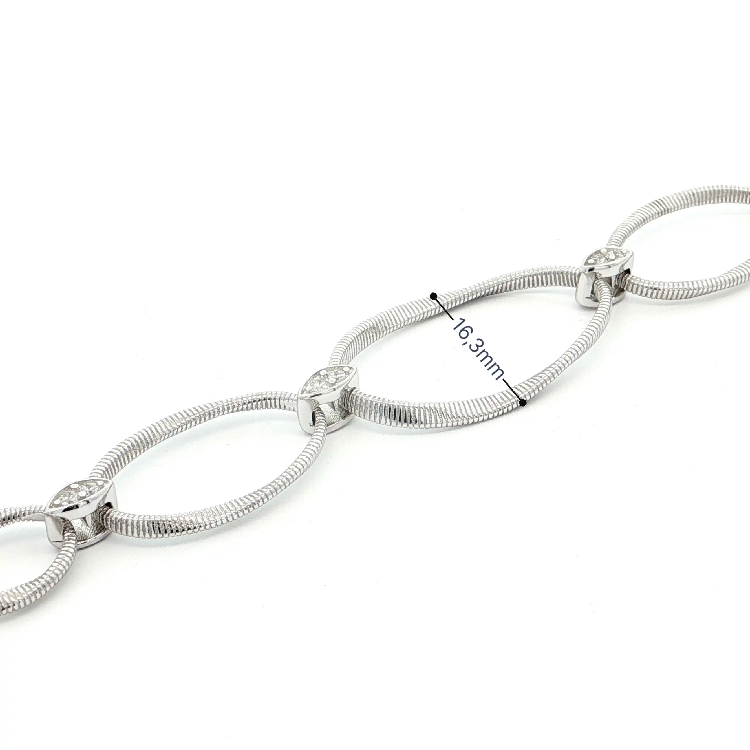 Ankerarmband Silber mit Zirkonia