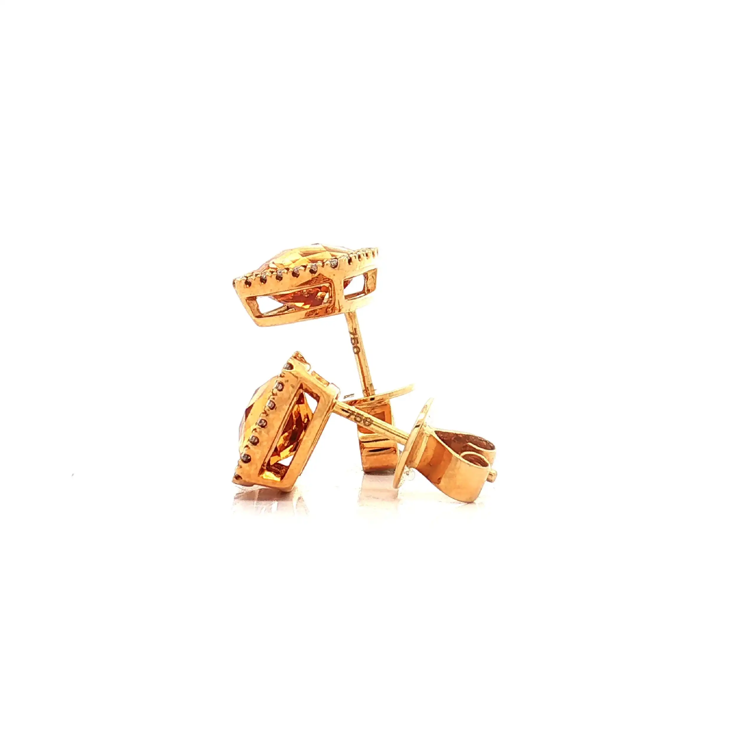 Ohrstecker Gelbgold mit Citrin und Brillanten Ohrstecker Gelbgold mit Citrin und Brillanten