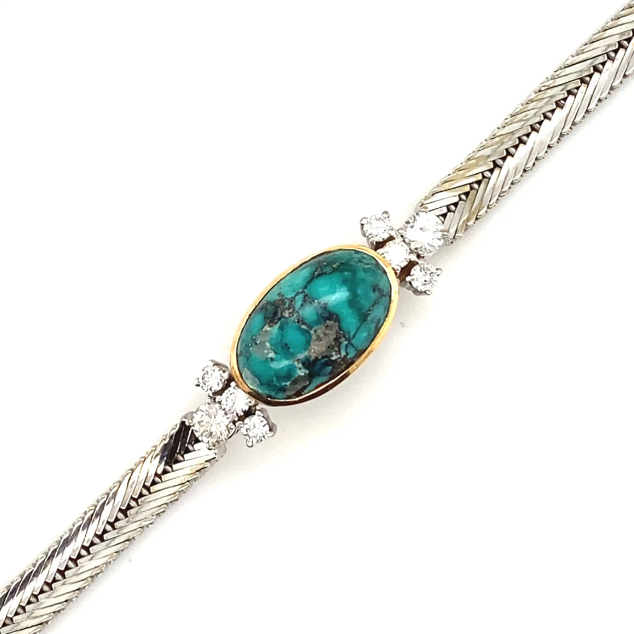 Armband Bicolor mit Türkis & Brillanten Armband Bicolor mit Türkis & Brillanten