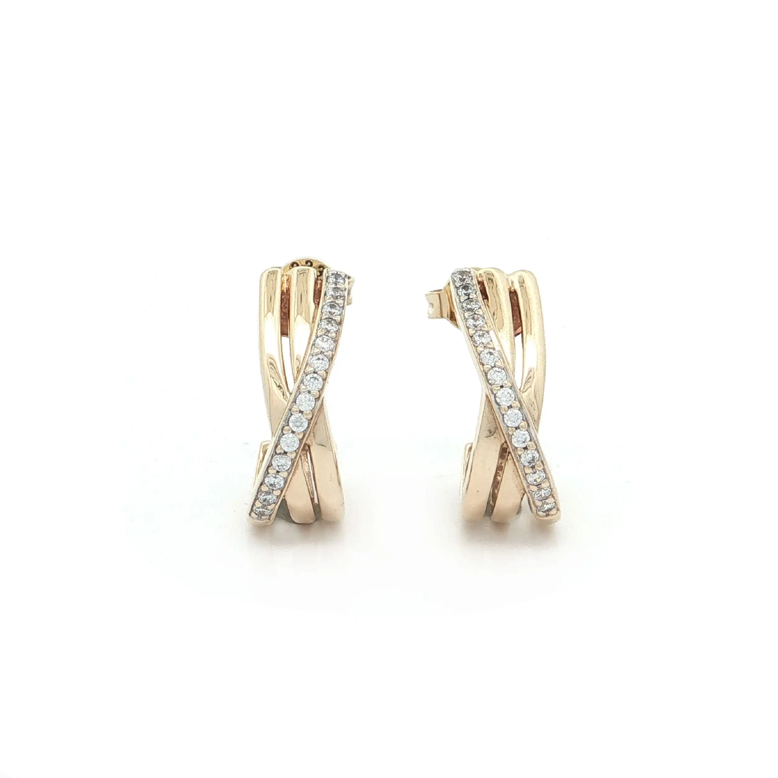 Halbcreolen Gelbgold mit Zirkonia Halbcreolen Gelbgold mit Zirkonia