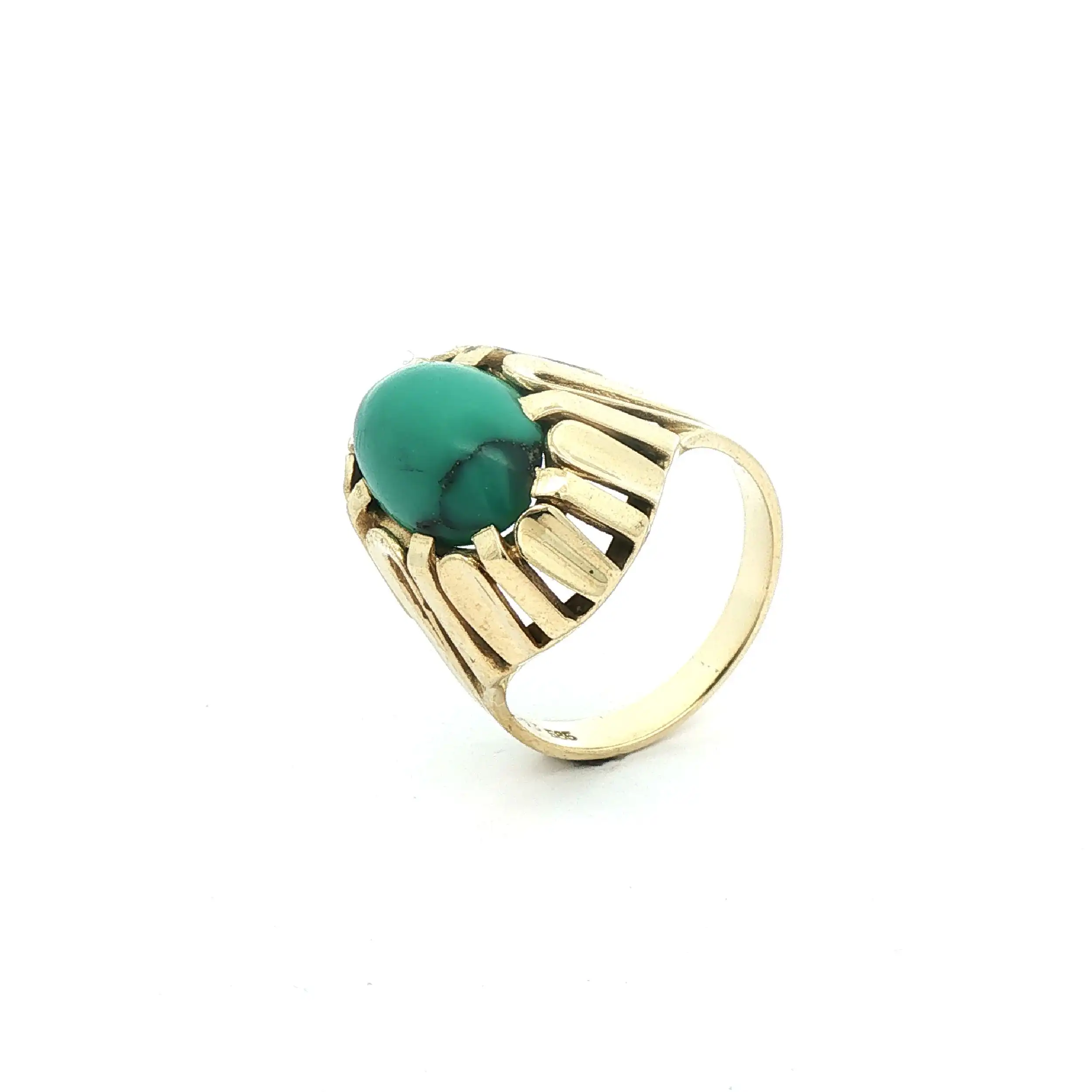 Ring Gelbgold mit Türkis Cabochon Ring Gelbgold mit Türkis Cabochon
