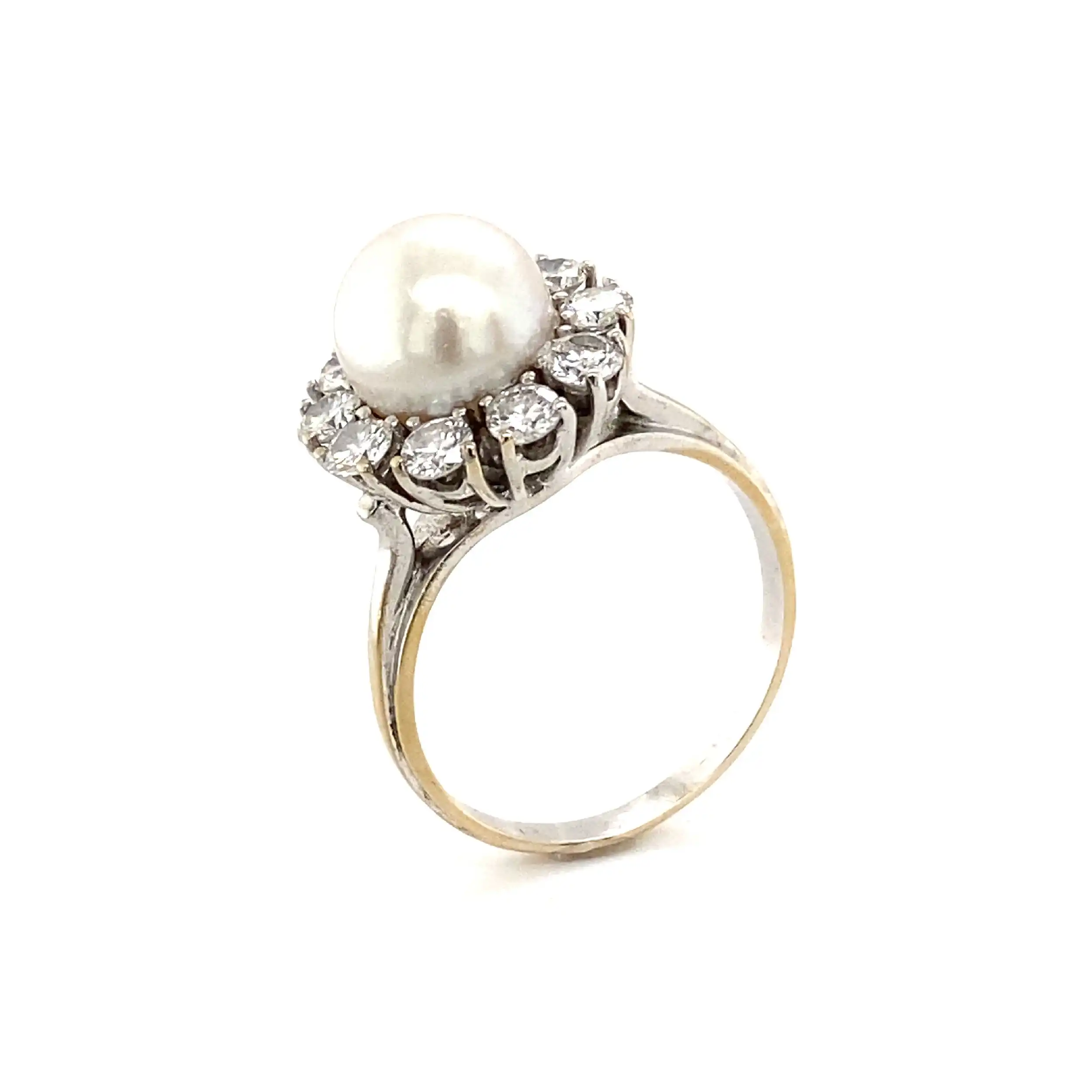 Ring Weißgold mit Perle & Brillanten Ring Weißgold mit Perle & Brillanten