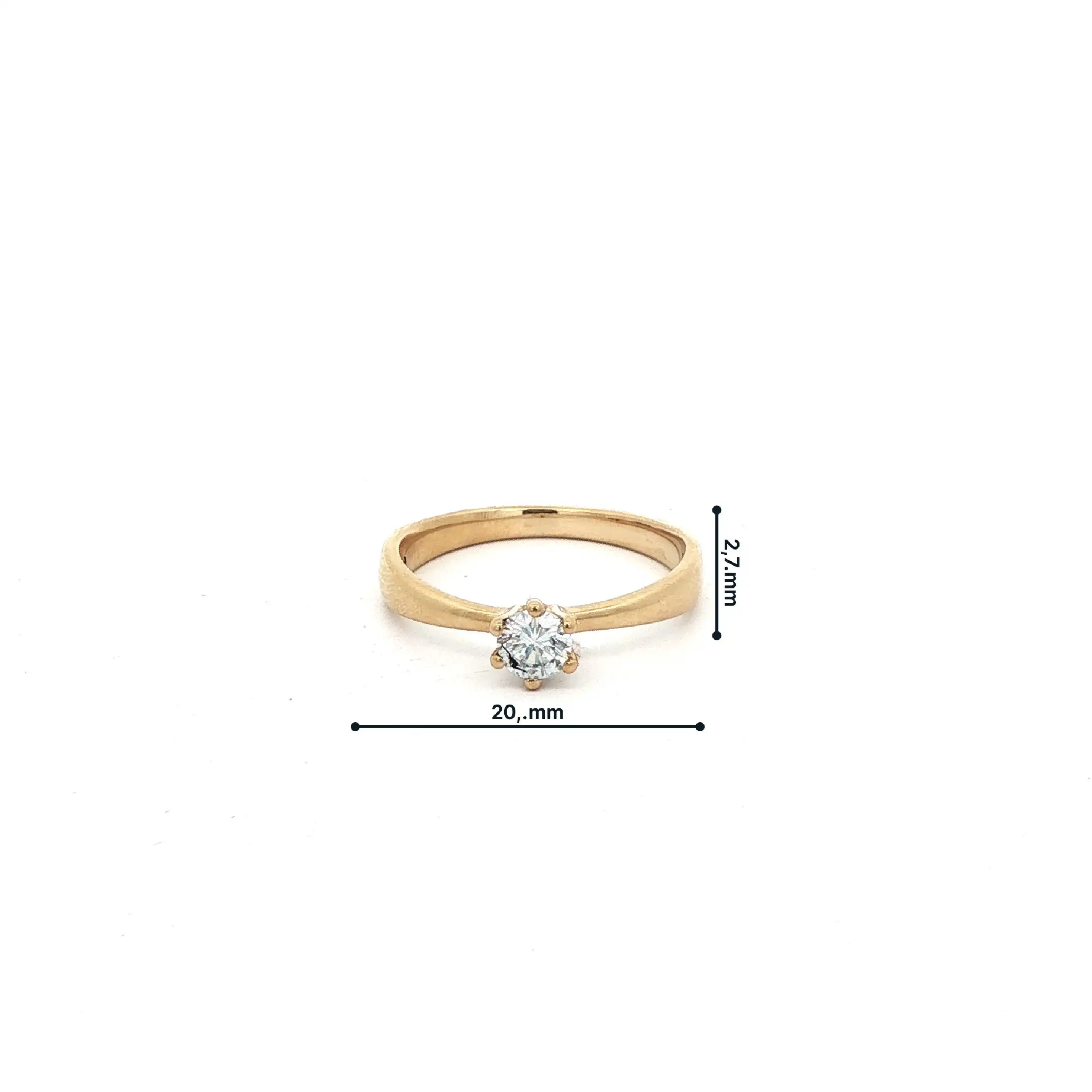 Ring Gelbgold mit Solitär Brillant
