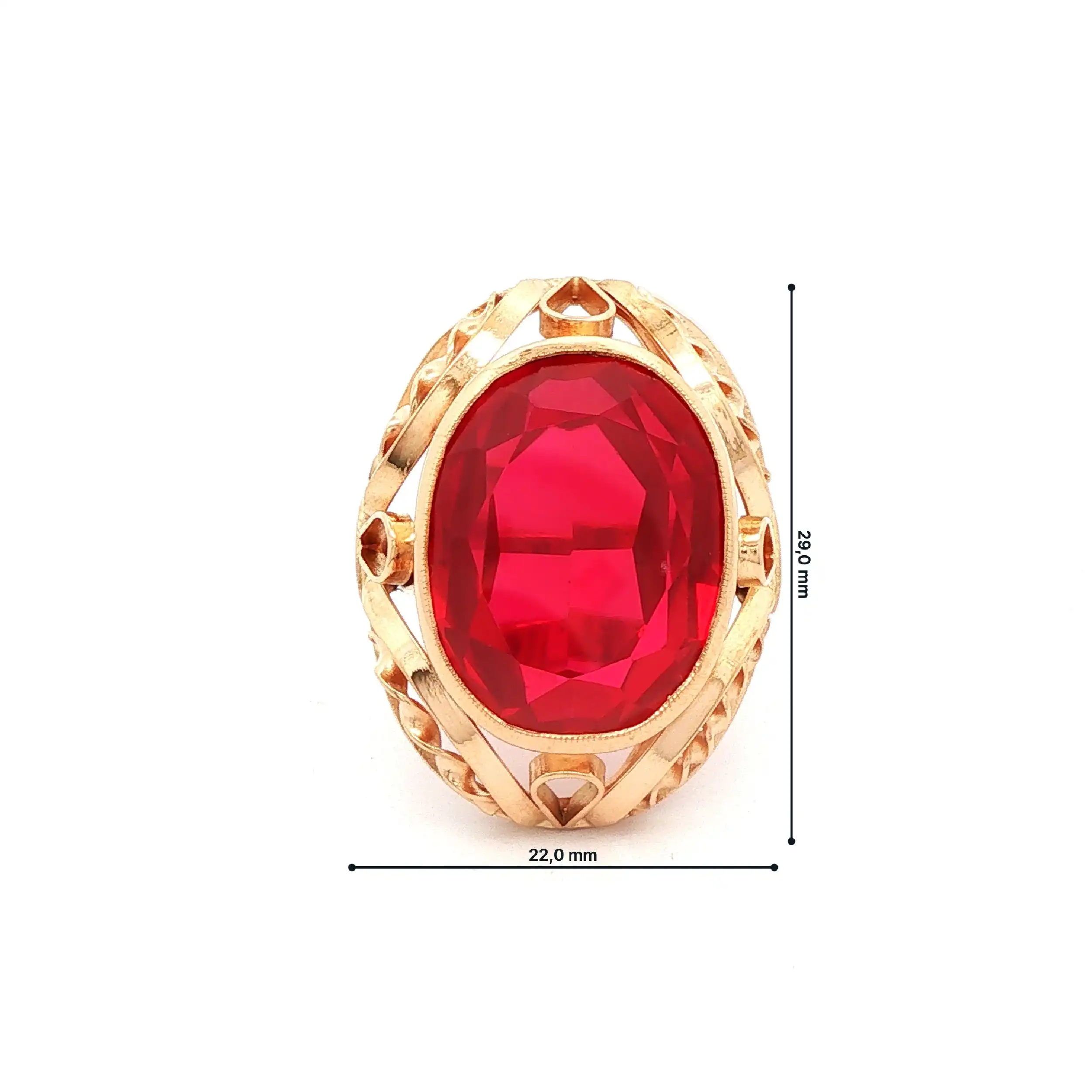 Ring Rotgold mit synthetischem Korund