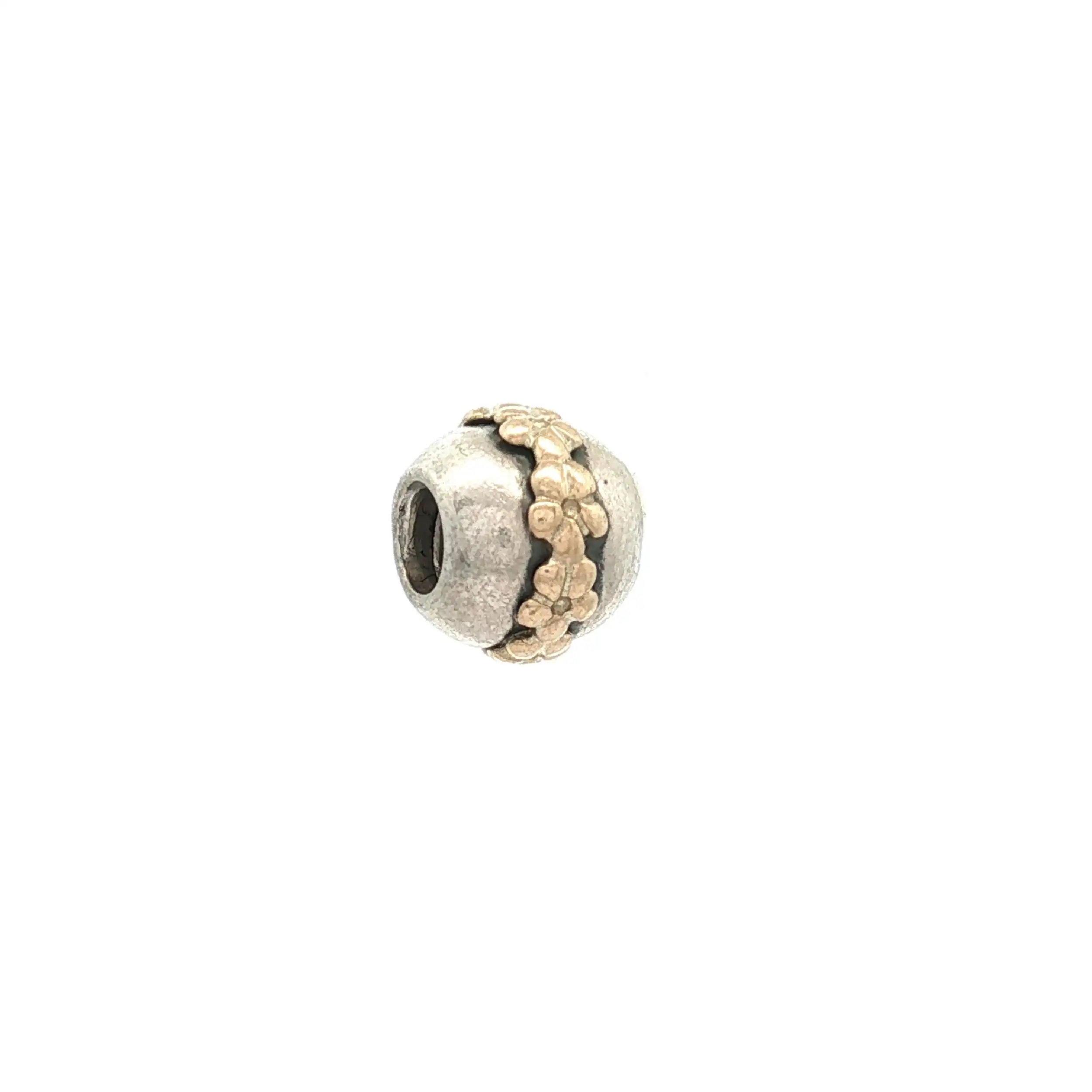 Charm Pandora Blumen silber goldene Blumen