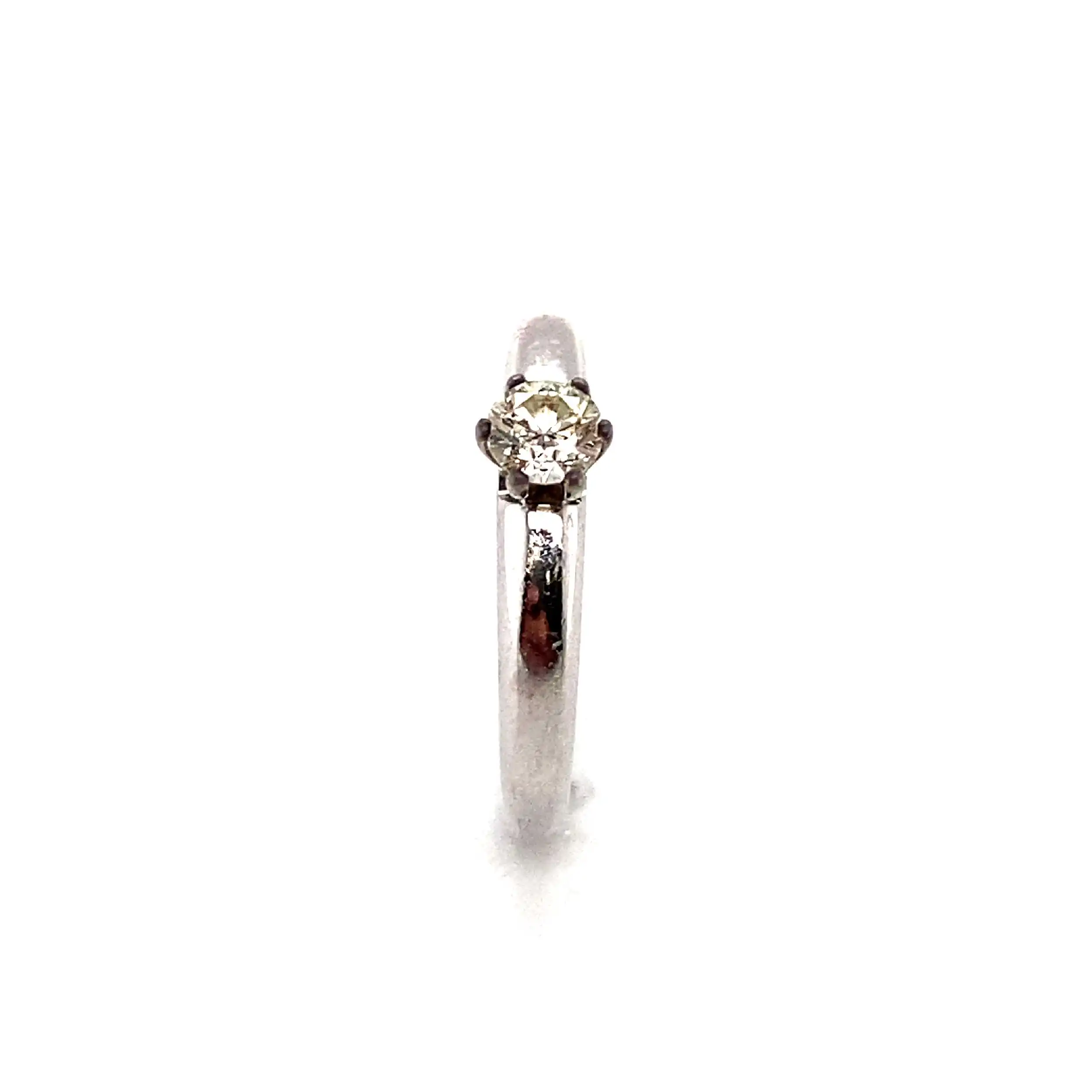 Ring Weißgold mit Brillant, graviert mit 0,25ct