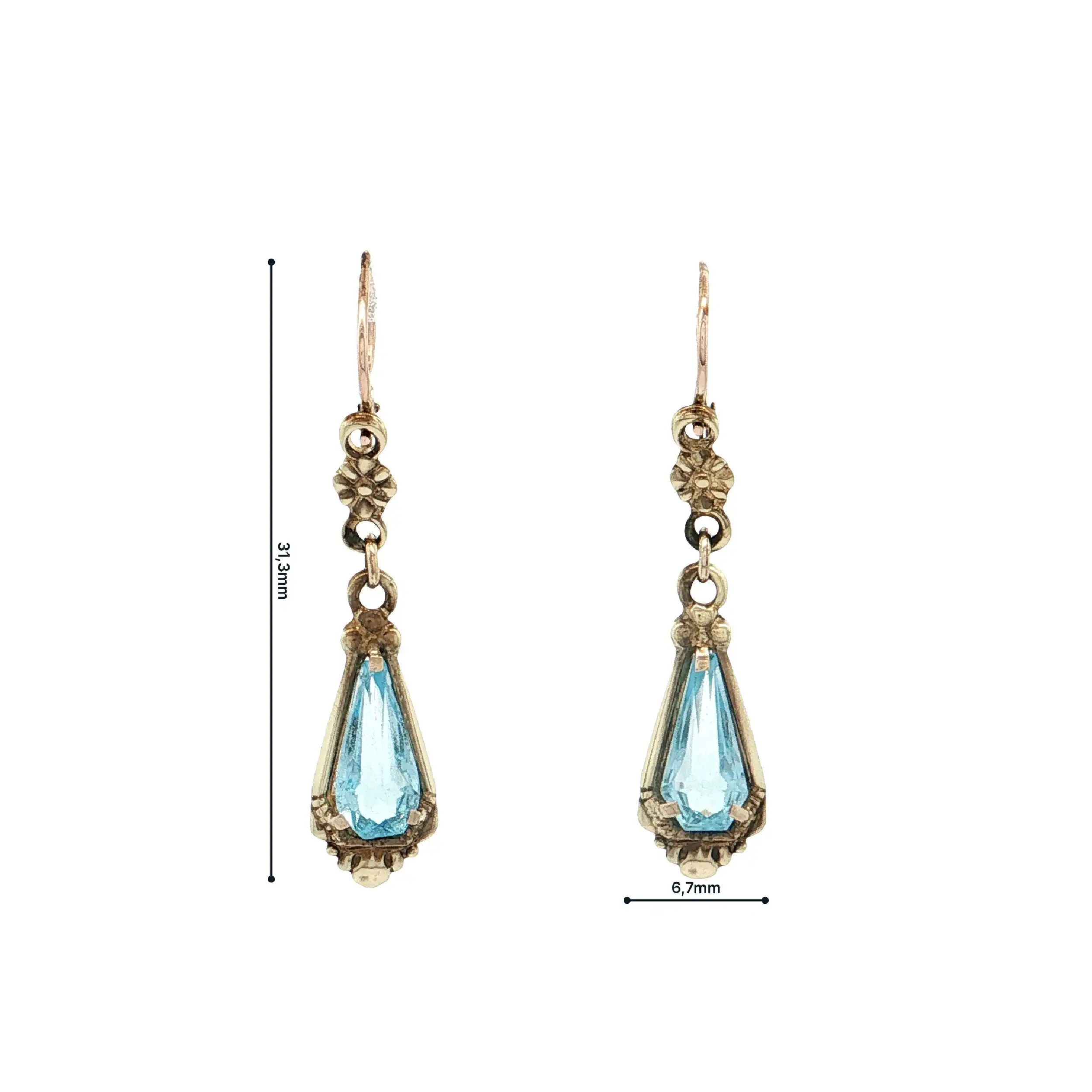 Ohrhänger Gelbgold mit Aquamarin Ohrhänger Gelbgold mit Aquamarin