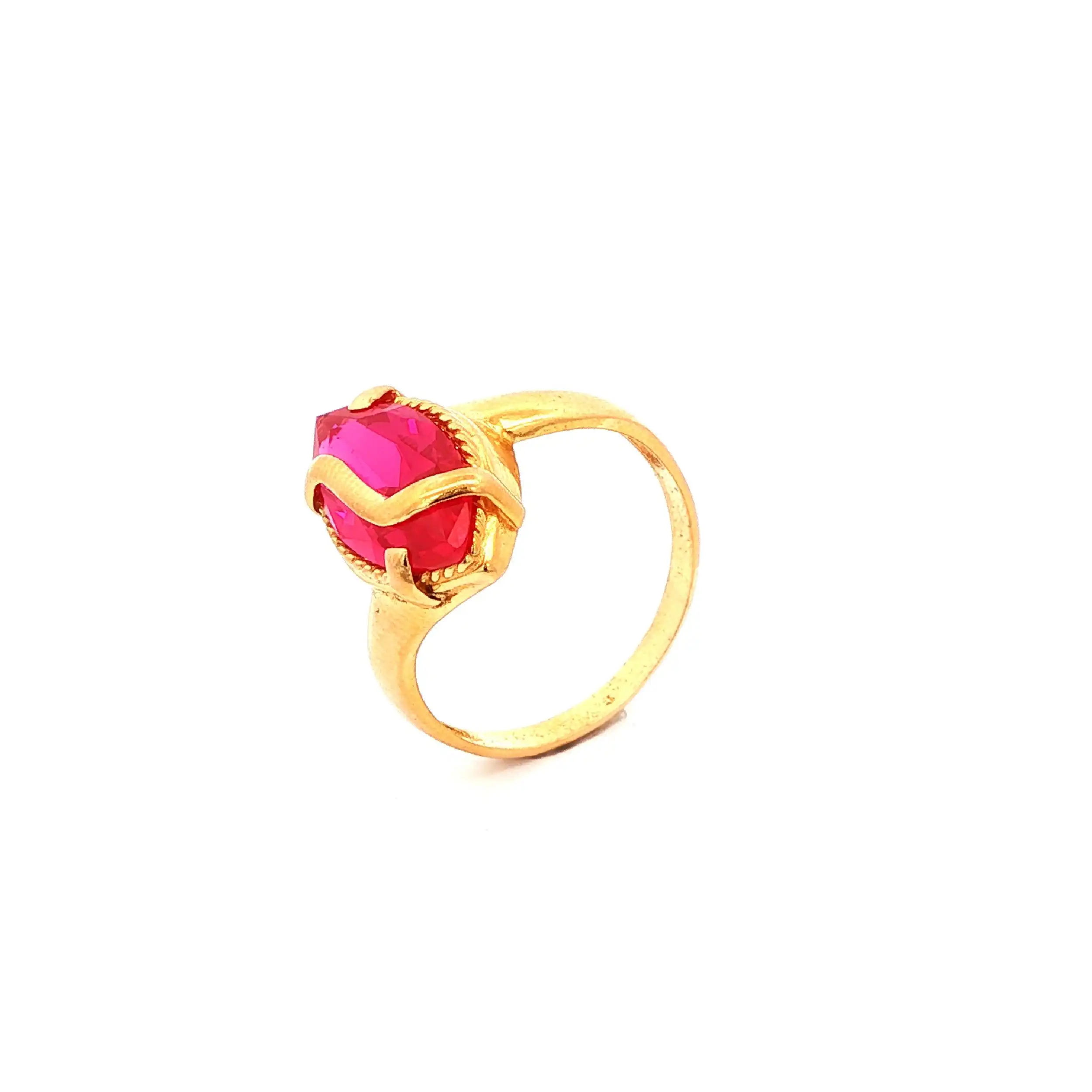 Ring Gelbgold mit rosa Farbstein
