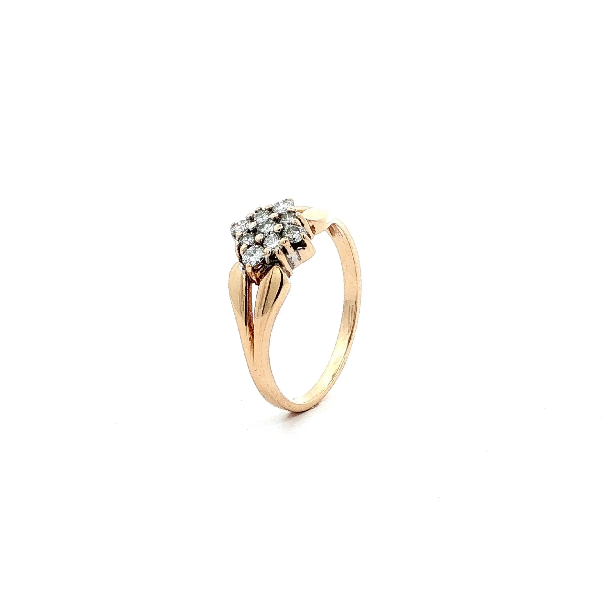 Ring Gelbgold mit Brillanten, graviert mit 0,32ct.