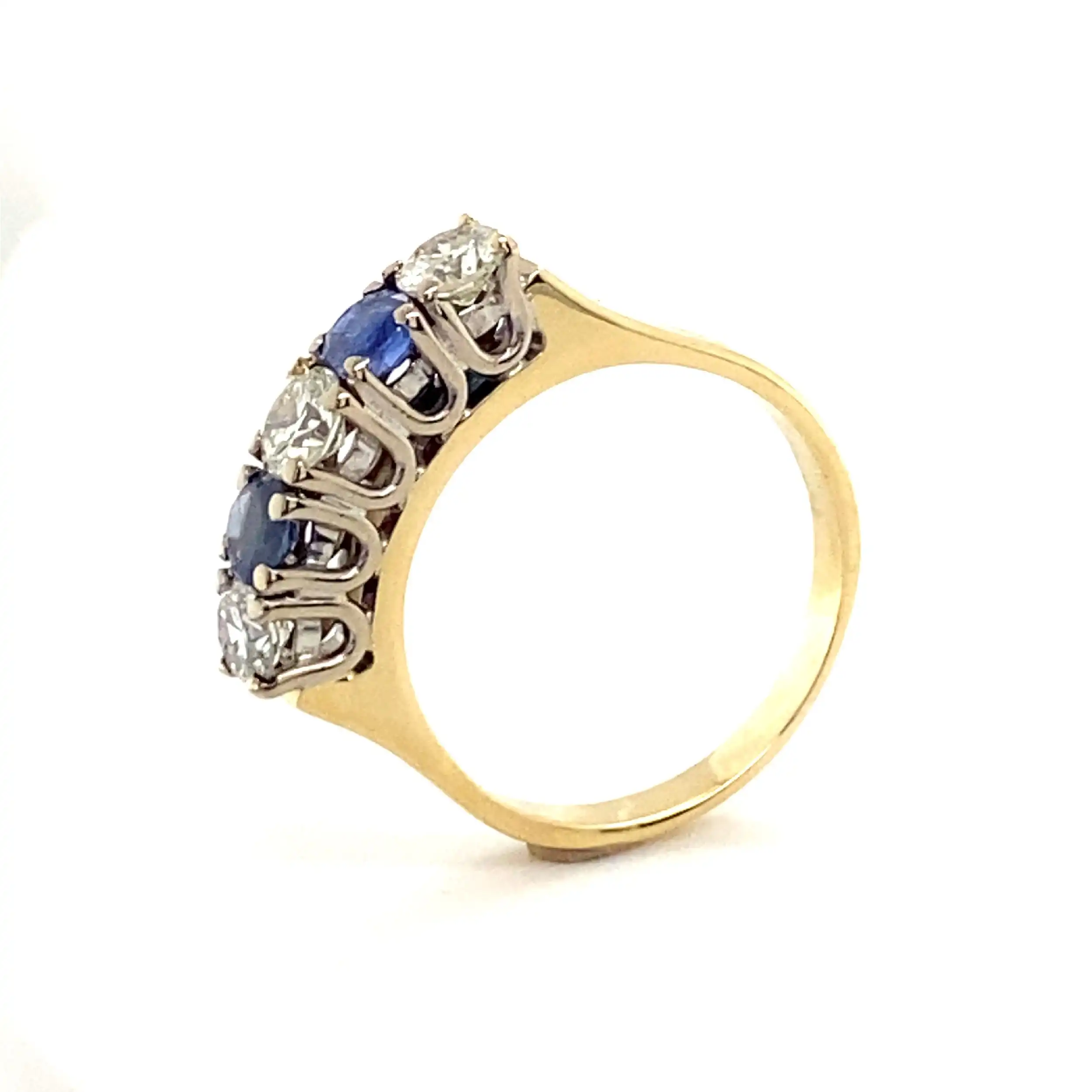 Ring Bicolor mit blauen Farbsteinen & Brillanten Ring Bicolor mit blauen Farbsteinen & Brillanten