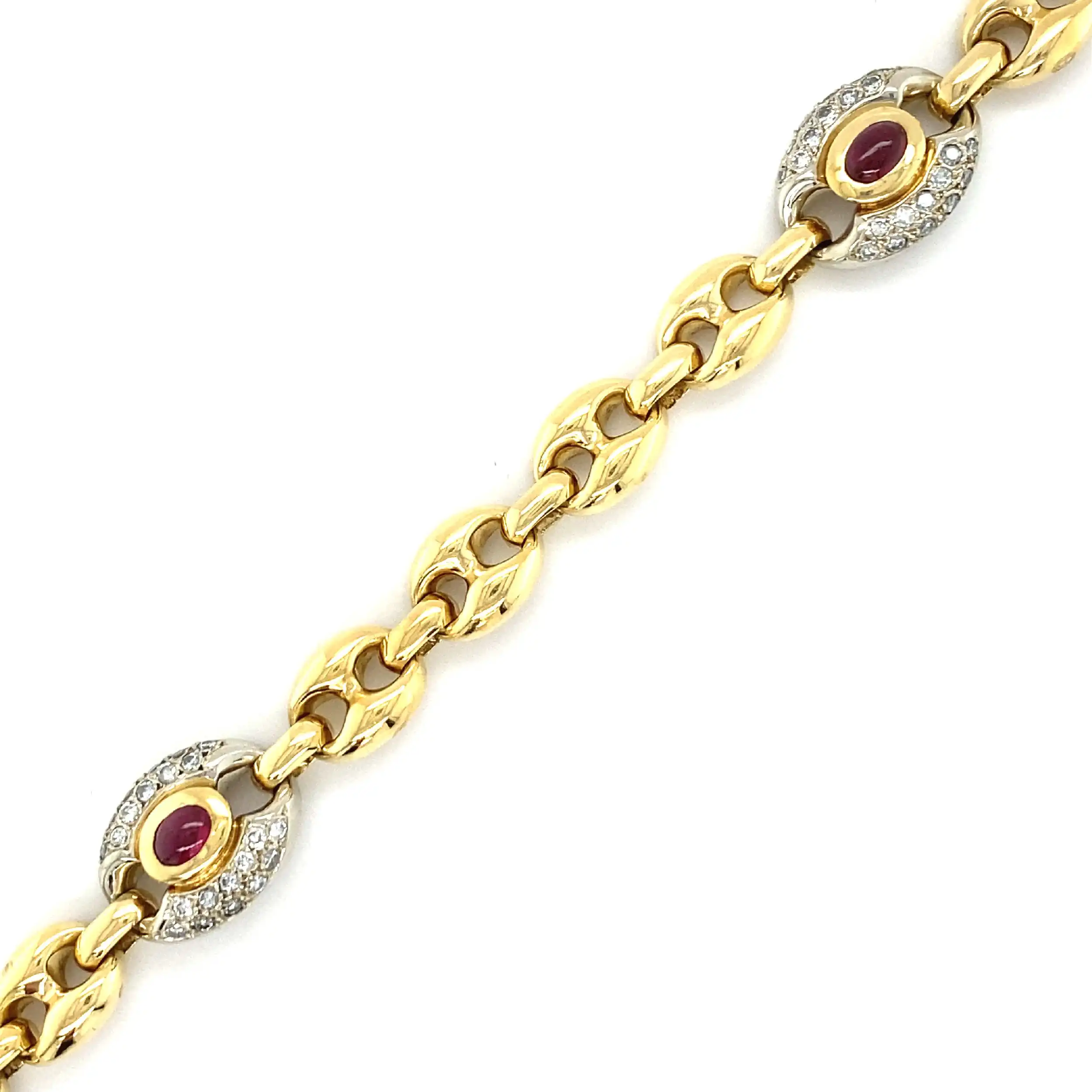 Bohnenarmband Bicolor mit Rubinen & Brillanten