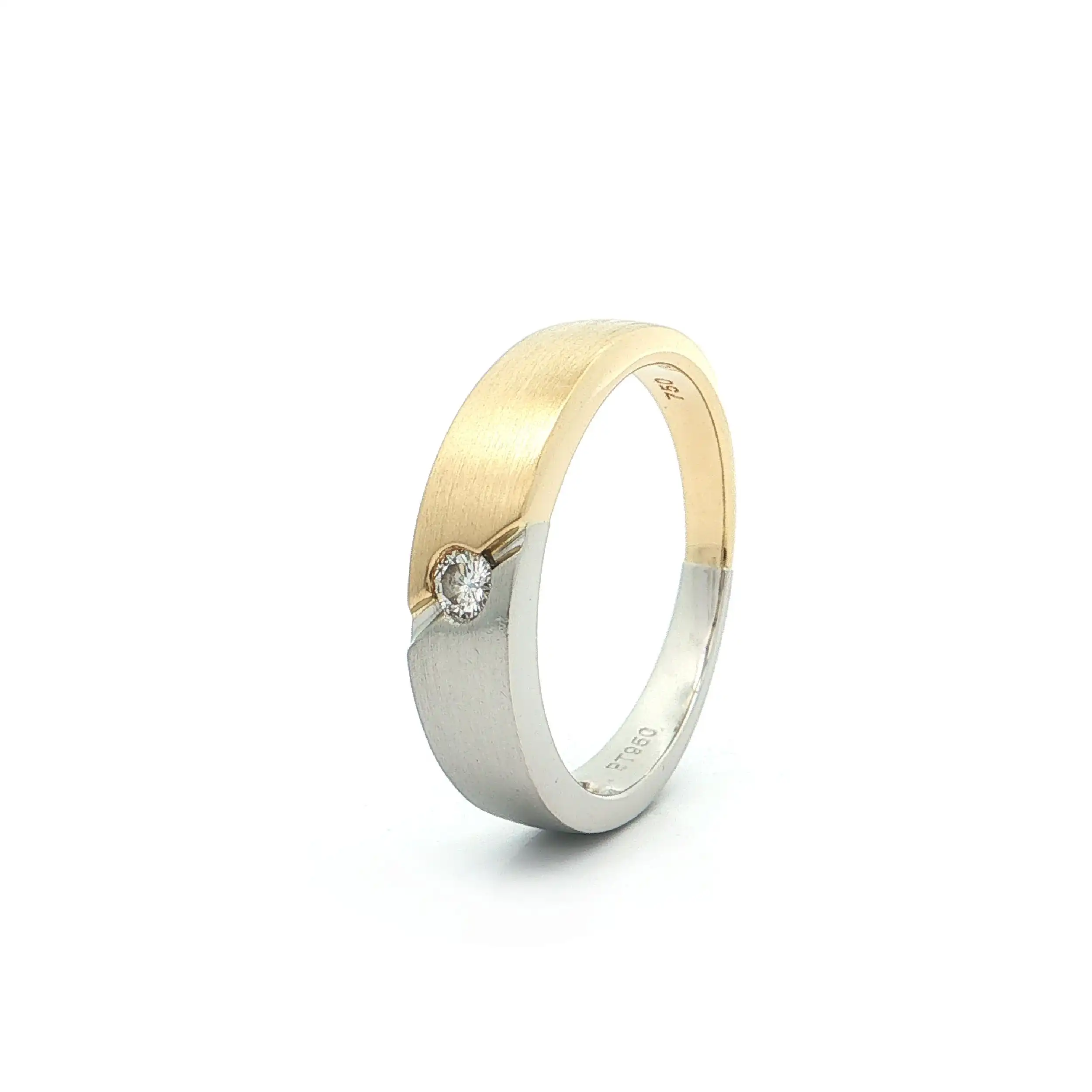 Ring Gelbgold/Platin mit Brillant