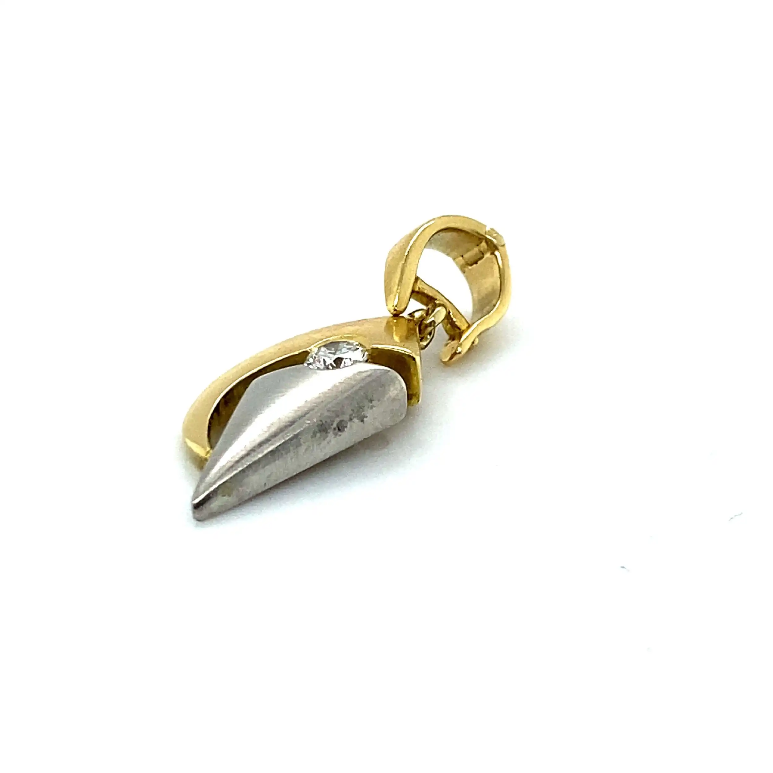 Anhänger/Clip Gelbgold und Platin mit Brillant