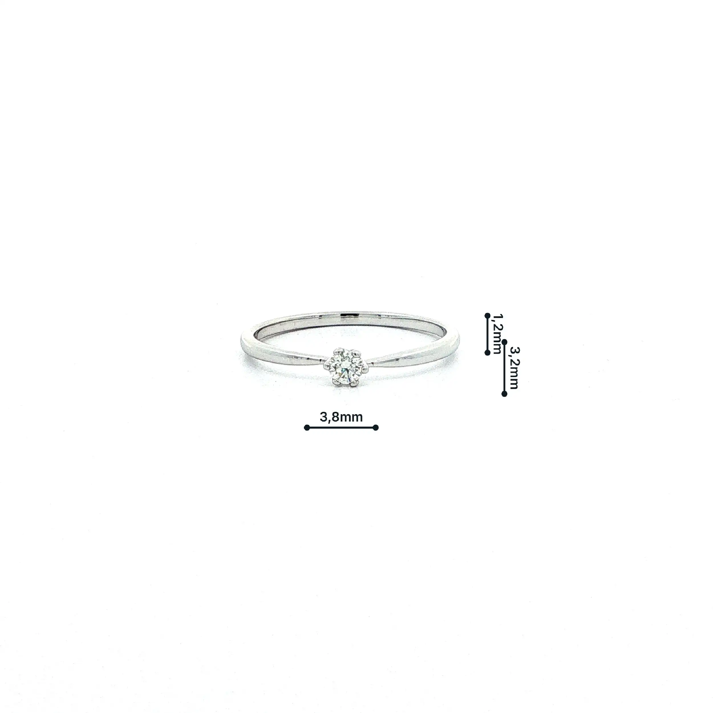 Ring Weißgold mit Brillant, graviert mit 0,10ct. W/LR mit Zertifikat Ring Weißgold mit Brillant, graviert mit 0,10ct. W/LR mit Zertifikat