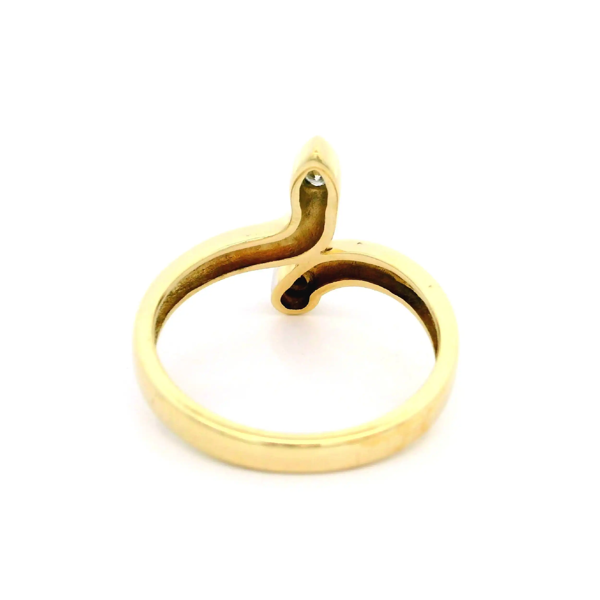 Ring Gelbgold mit Brillanten, graviert mit 0,08 ct