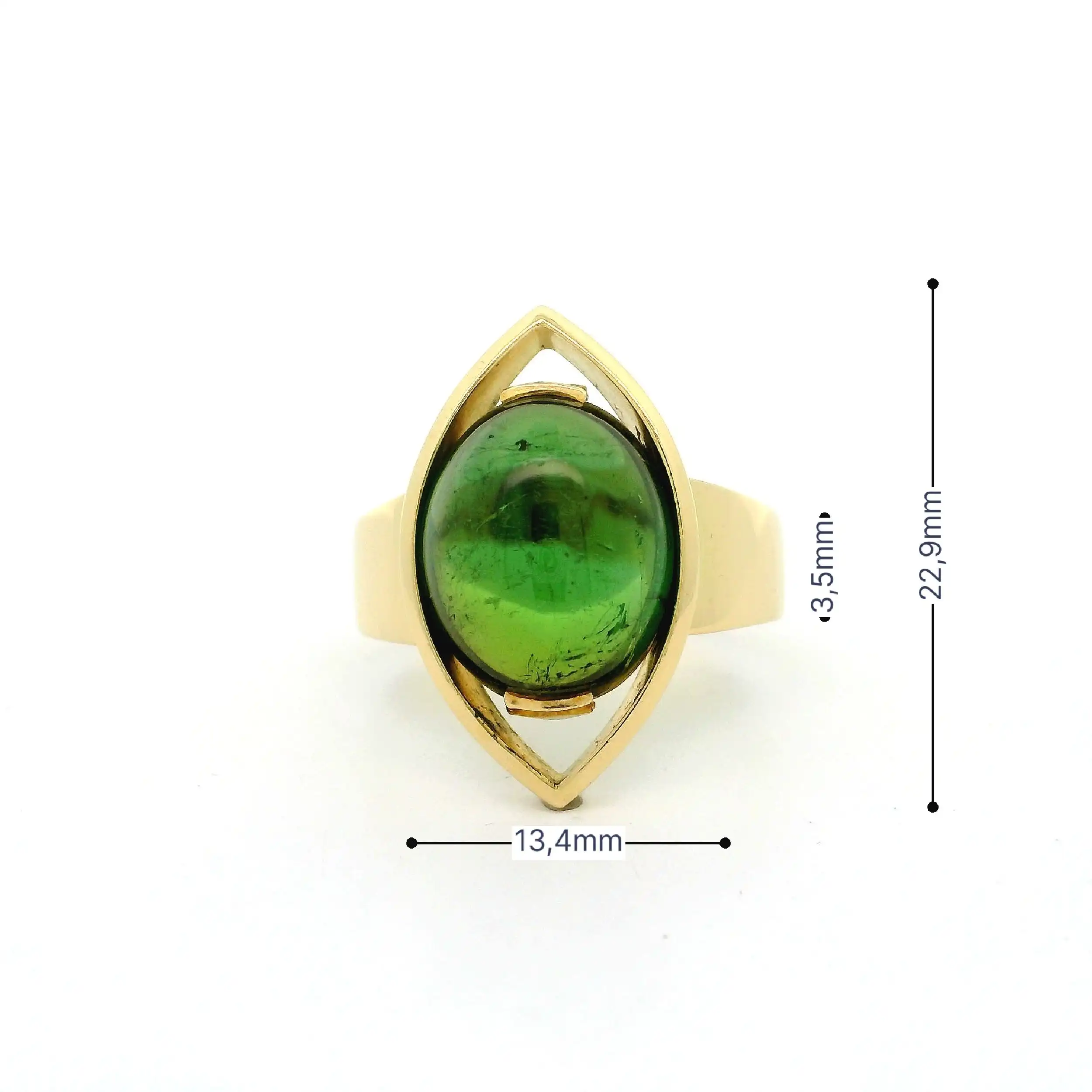 Ring Gelbgold mit Peridot Cabochon Ring Gelbgold mit Peridot Cabochon