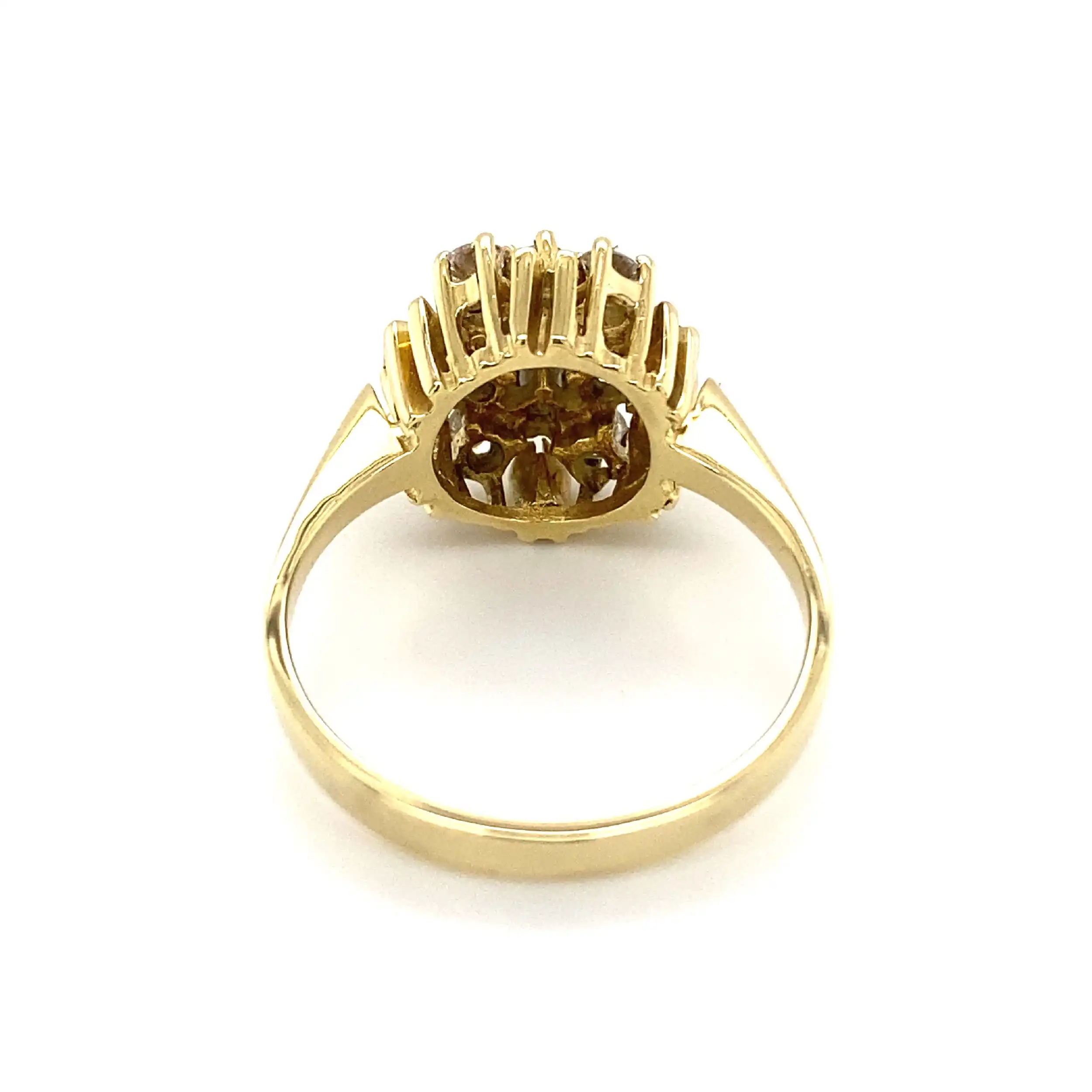 Ring Gelbgold mit Brillant Solitär & Melée-Besatz