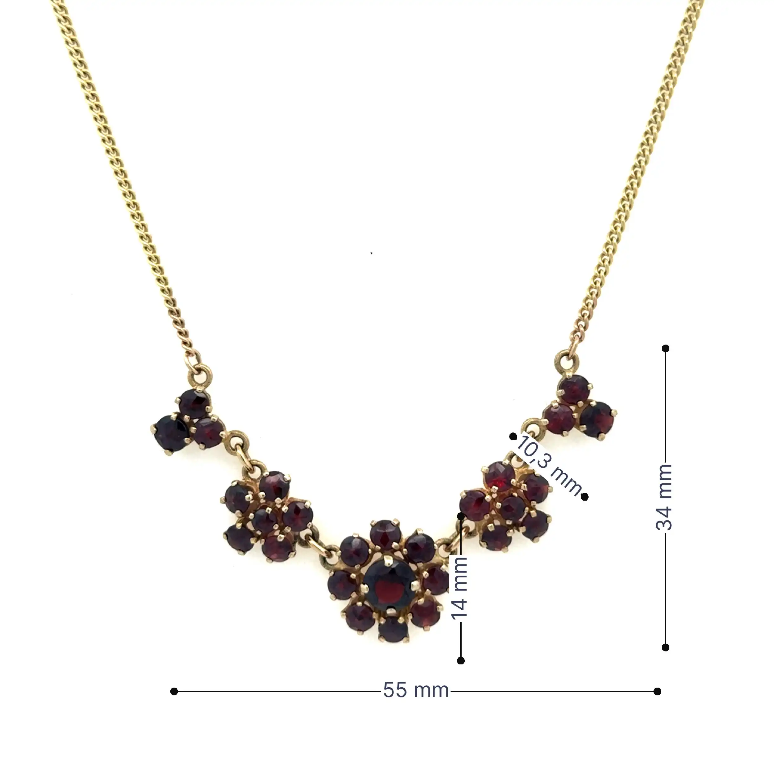 Collier Gelbgold mit Granat