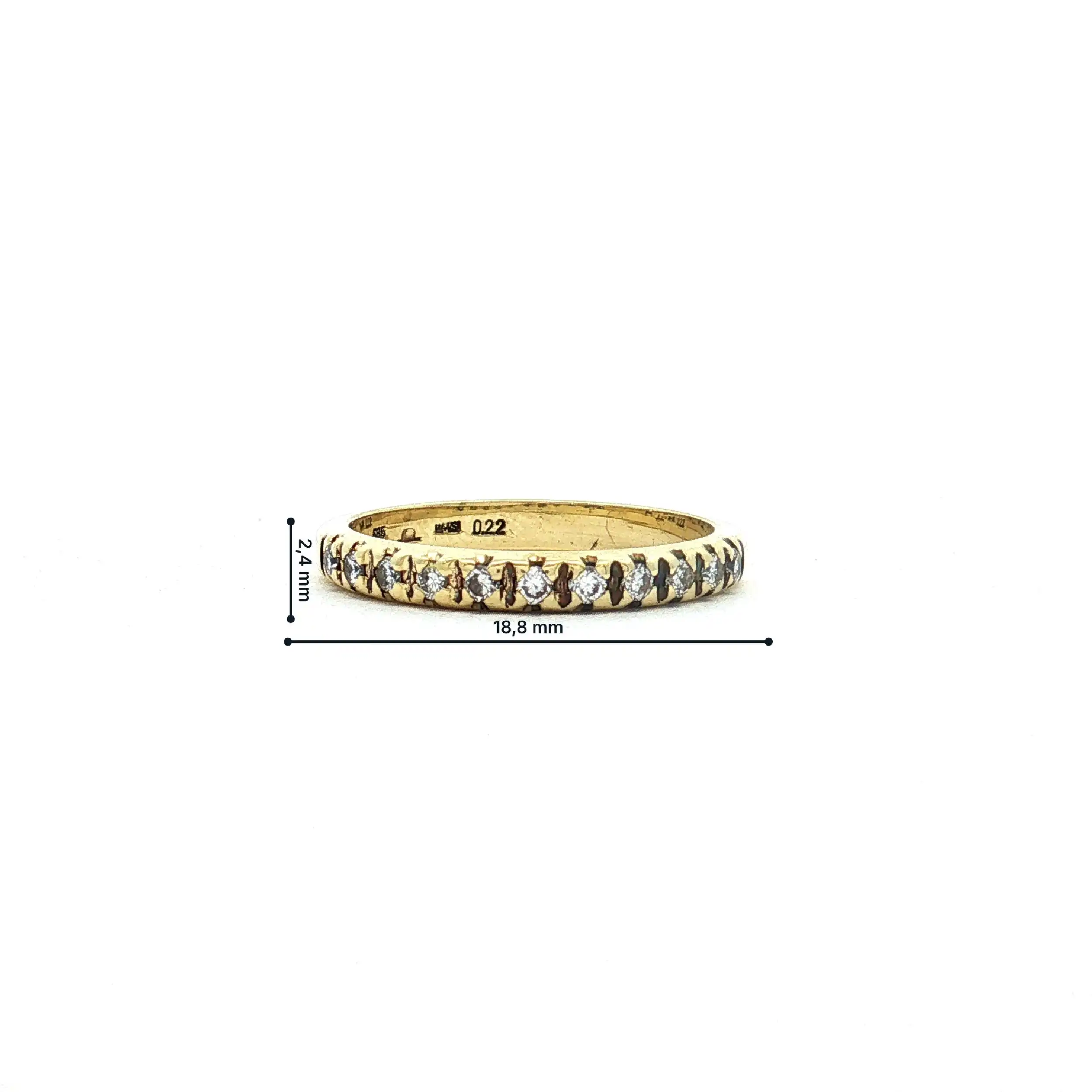 Halbmemoryring Gelbgold mit Brillanten, graviert mit 0,22ct