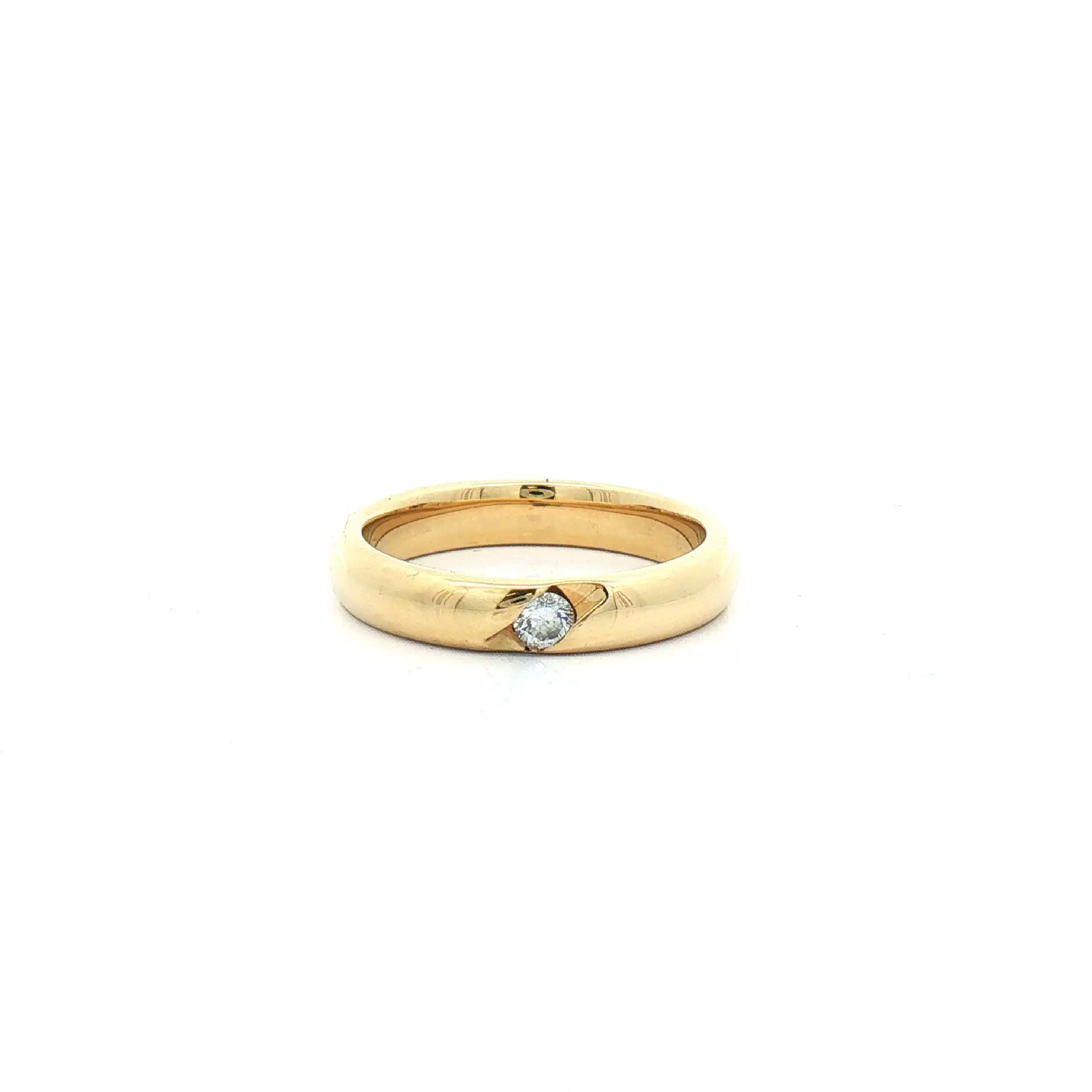 Trauring Gelbgold mit Brillant