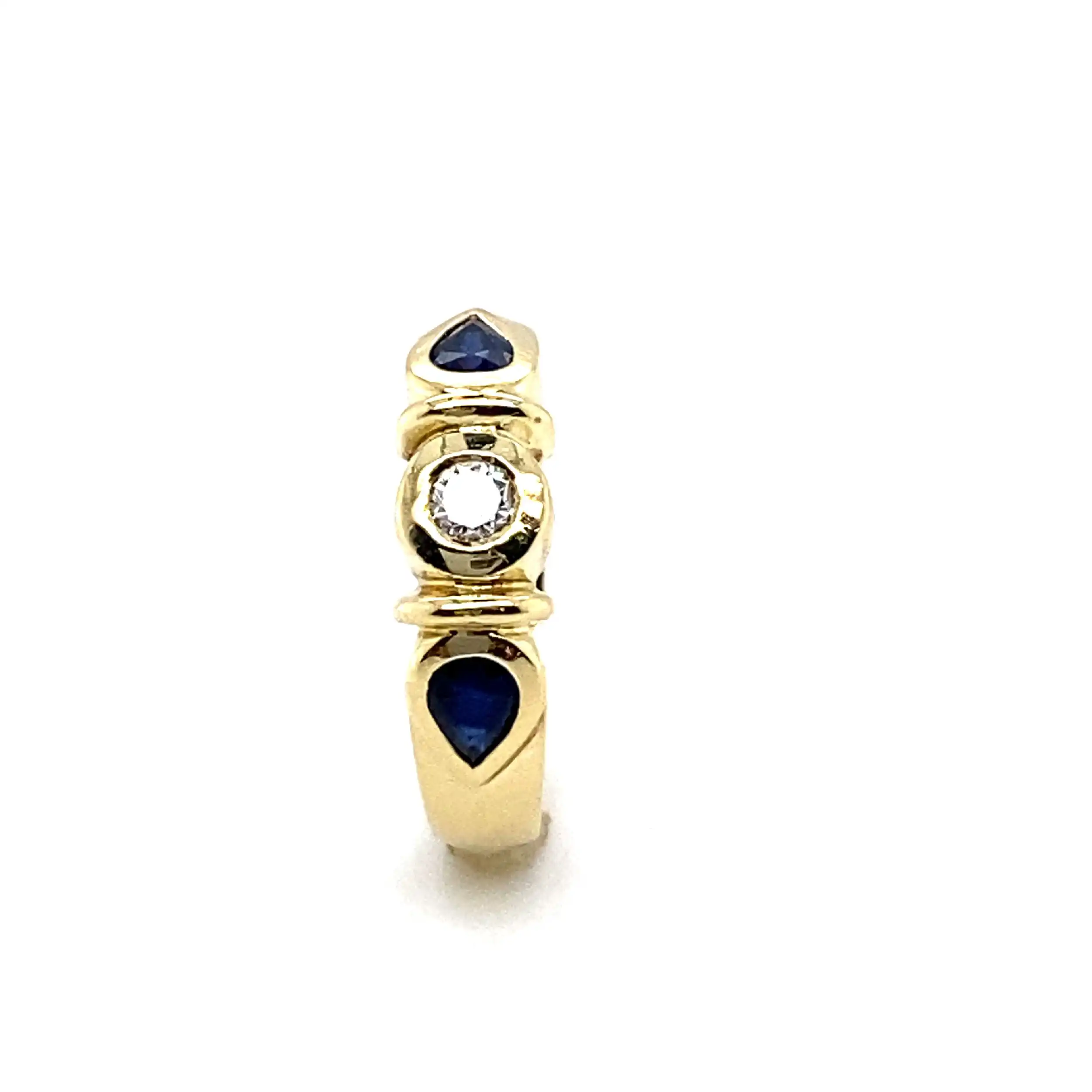 Ring Gelbgold mit Brillant und Saphiren Ring Gelbgold mit Brillant und Saphiren