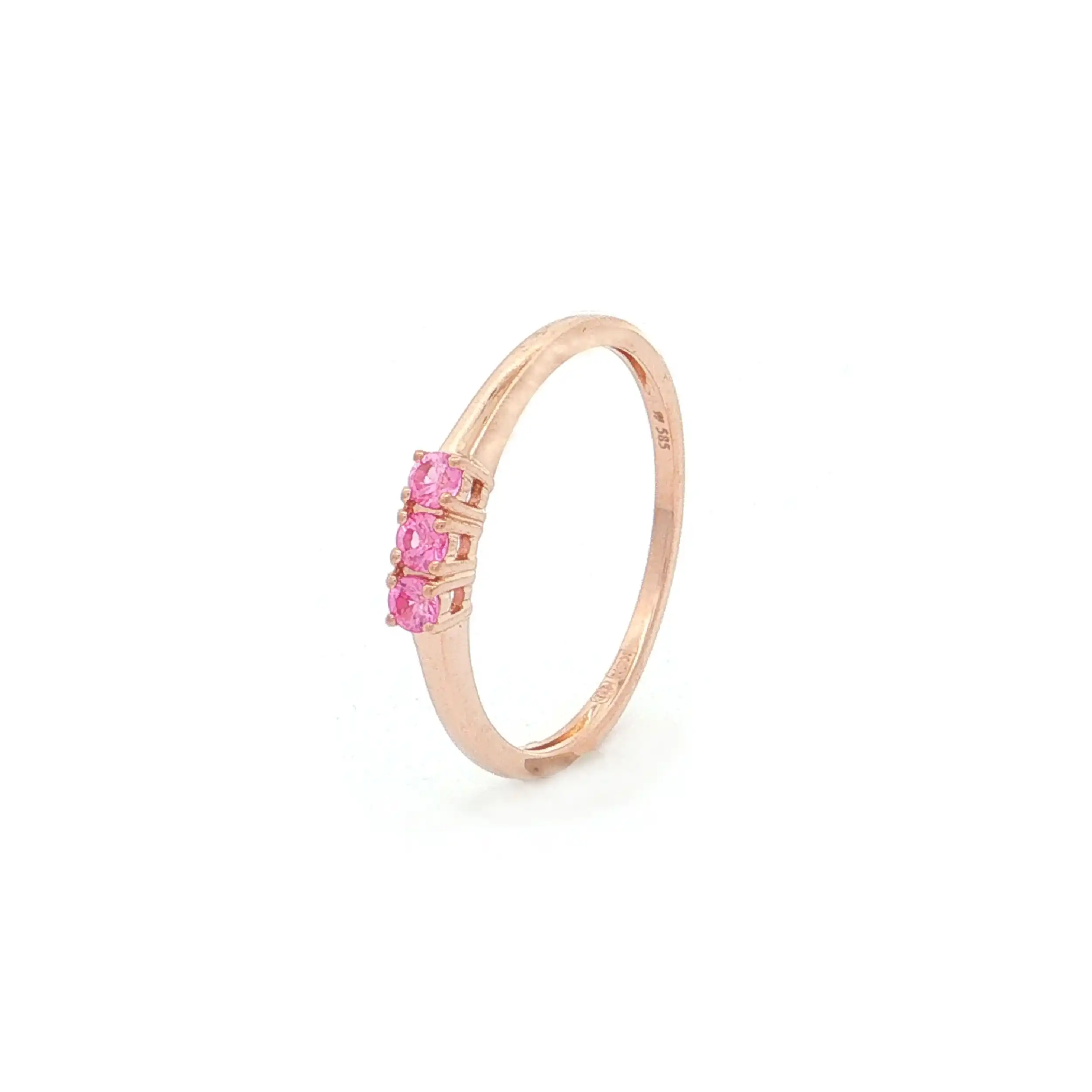 Ring Roségold mit pinken Farbsteinen