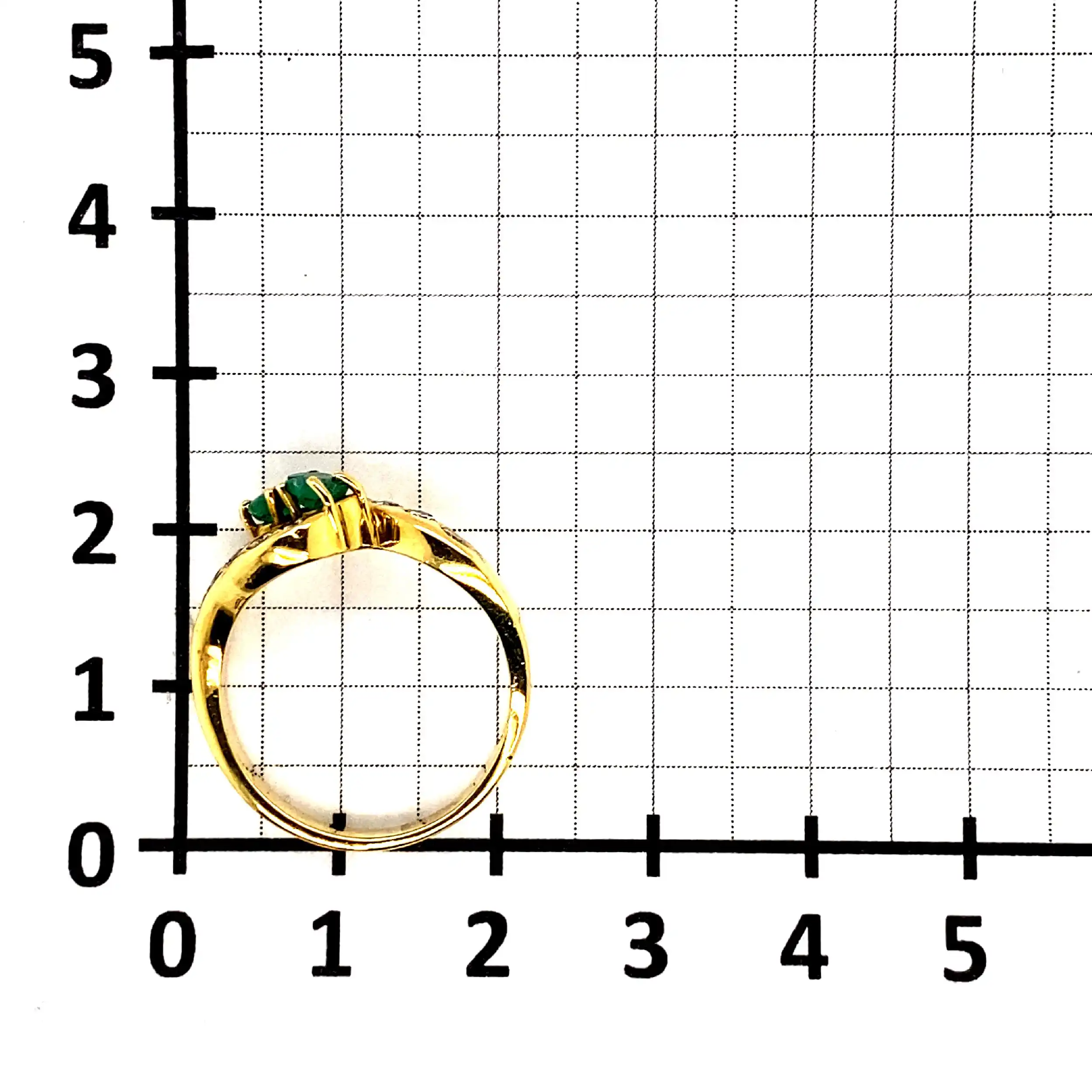 Ring Gelbgold mit Brillanten und Smaragden