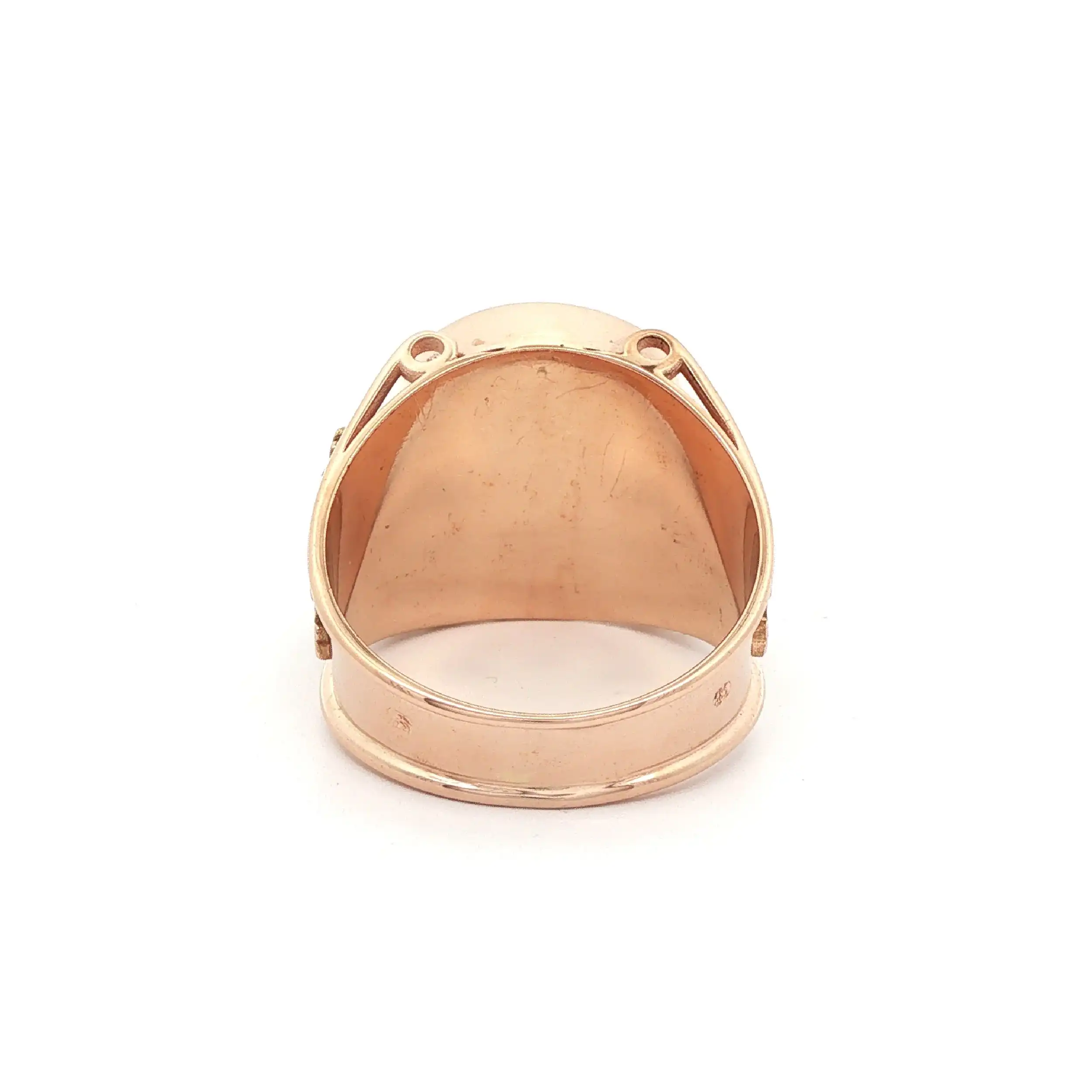 Ring Rotgold mit schwarzem Farbstein "Krone"