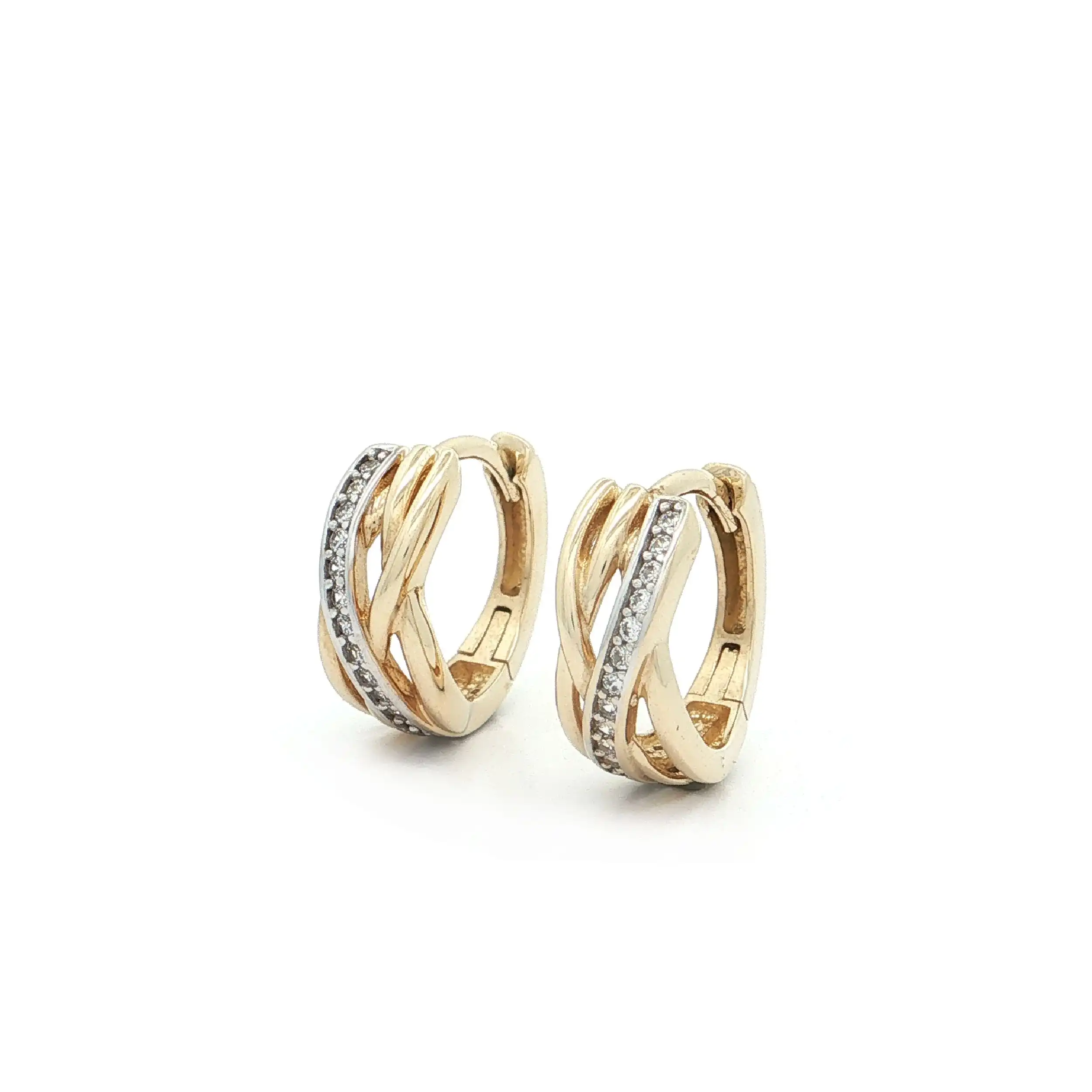 Creolen Gelbgold mit Zirkonia