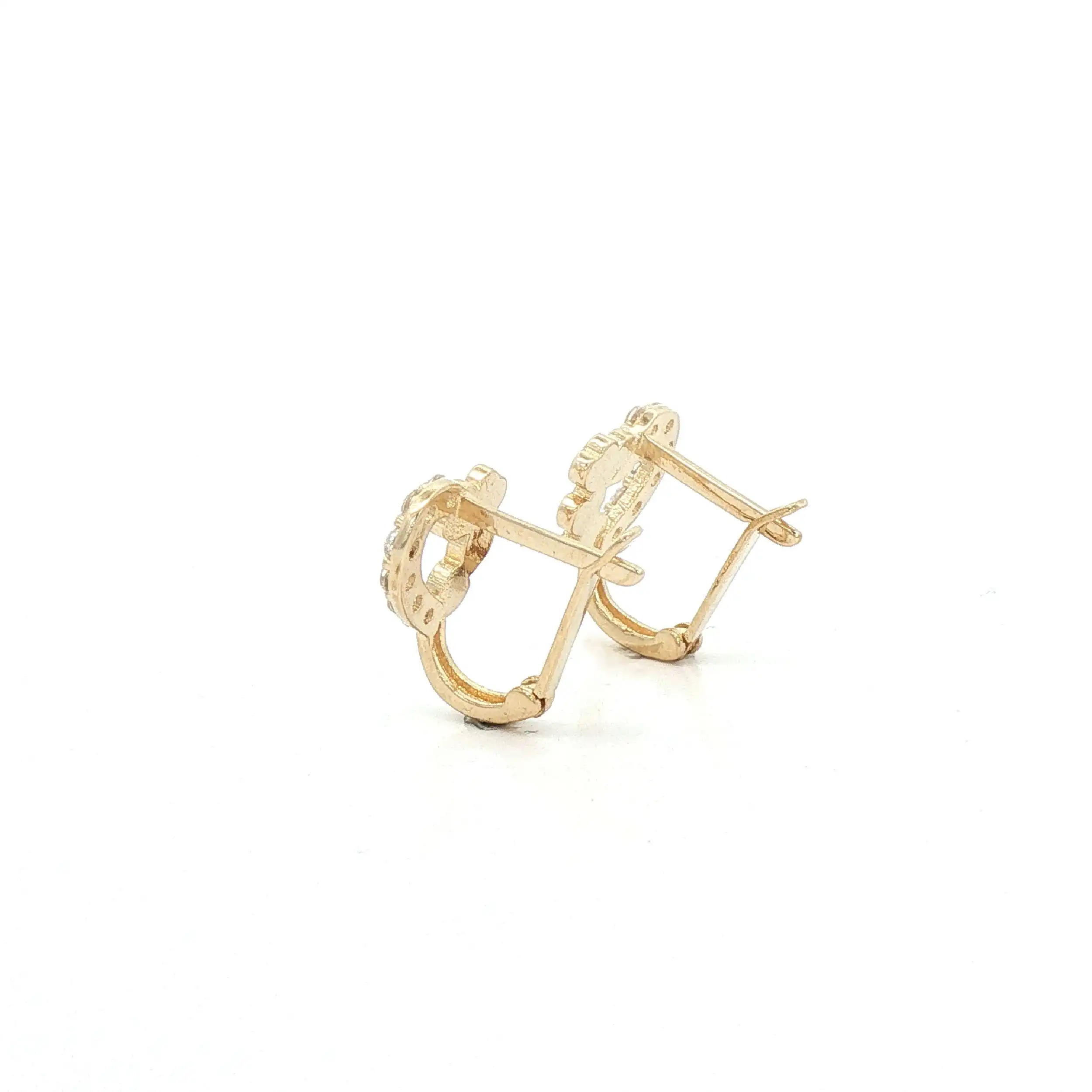 Kinderohrstecker Gelbgold Herzchen und Zirkonia