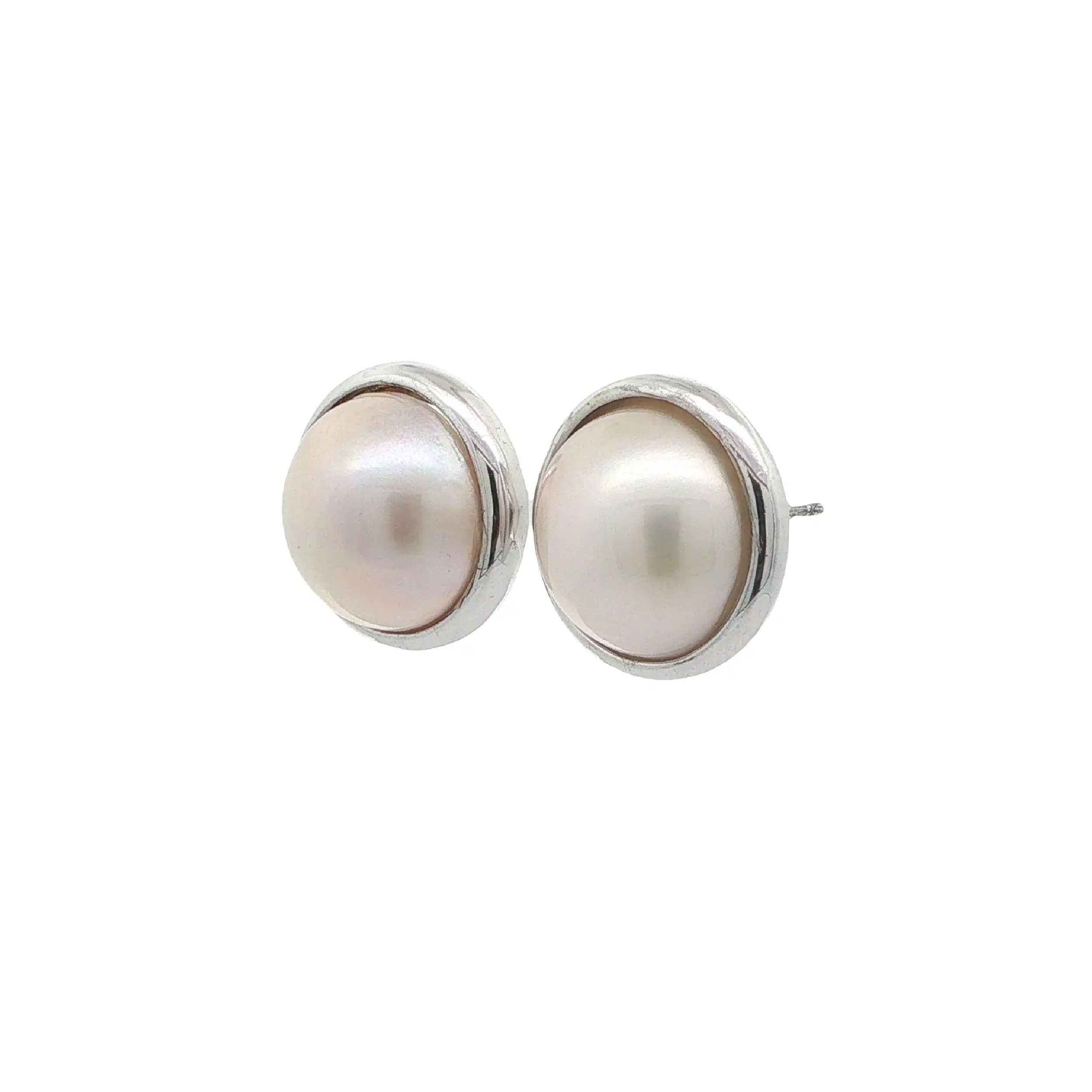 Ohrstecker Silber mit Synthetischer Marbé-Perle Ohrstecker Silber mit Synthetischer Marbé-Perle