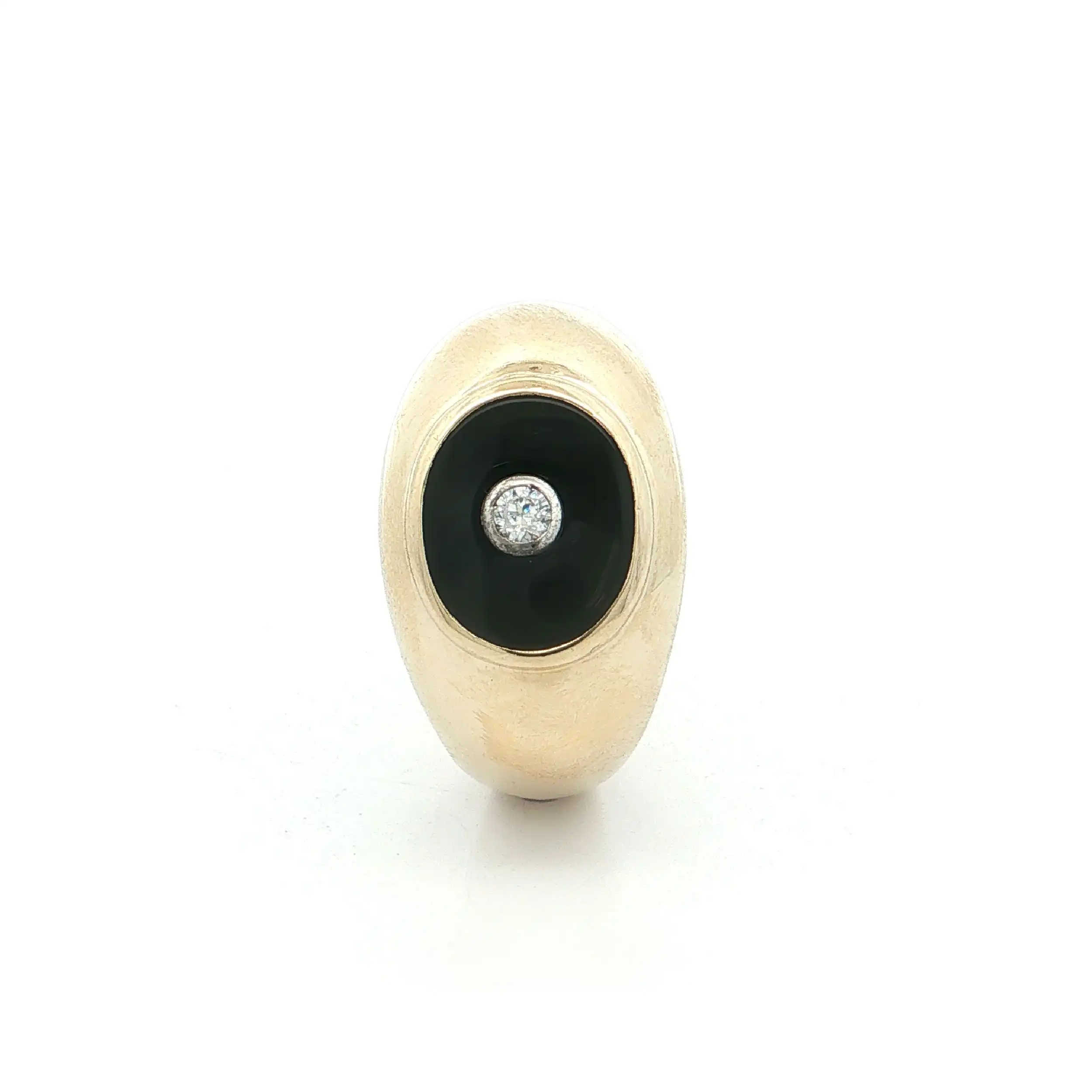 Ring Gelbgold mit Onyx und Zirkonia