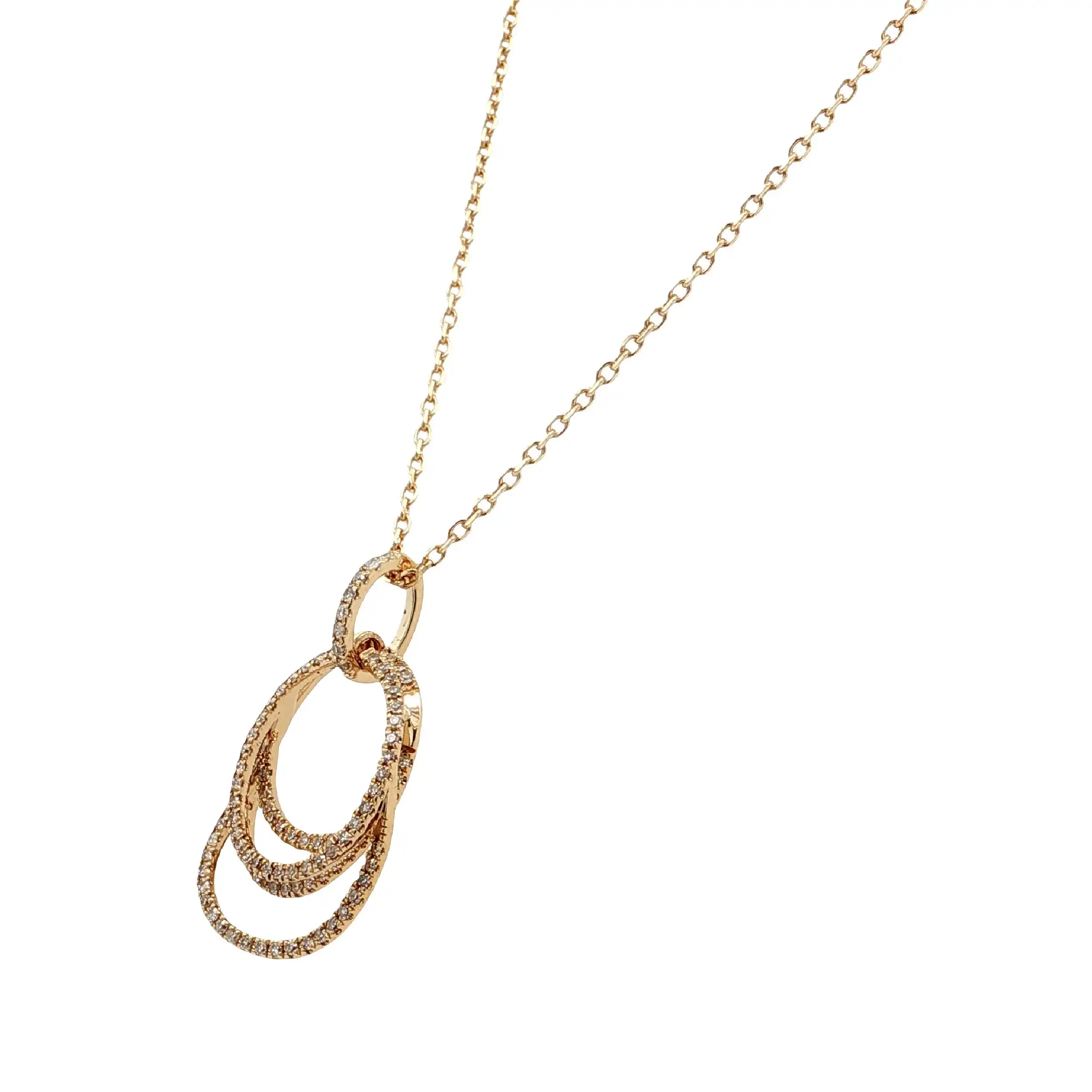 Kette Gelbgold mit Anhänger & Diamanten, graviert mit 0,28ct. TW/VSI