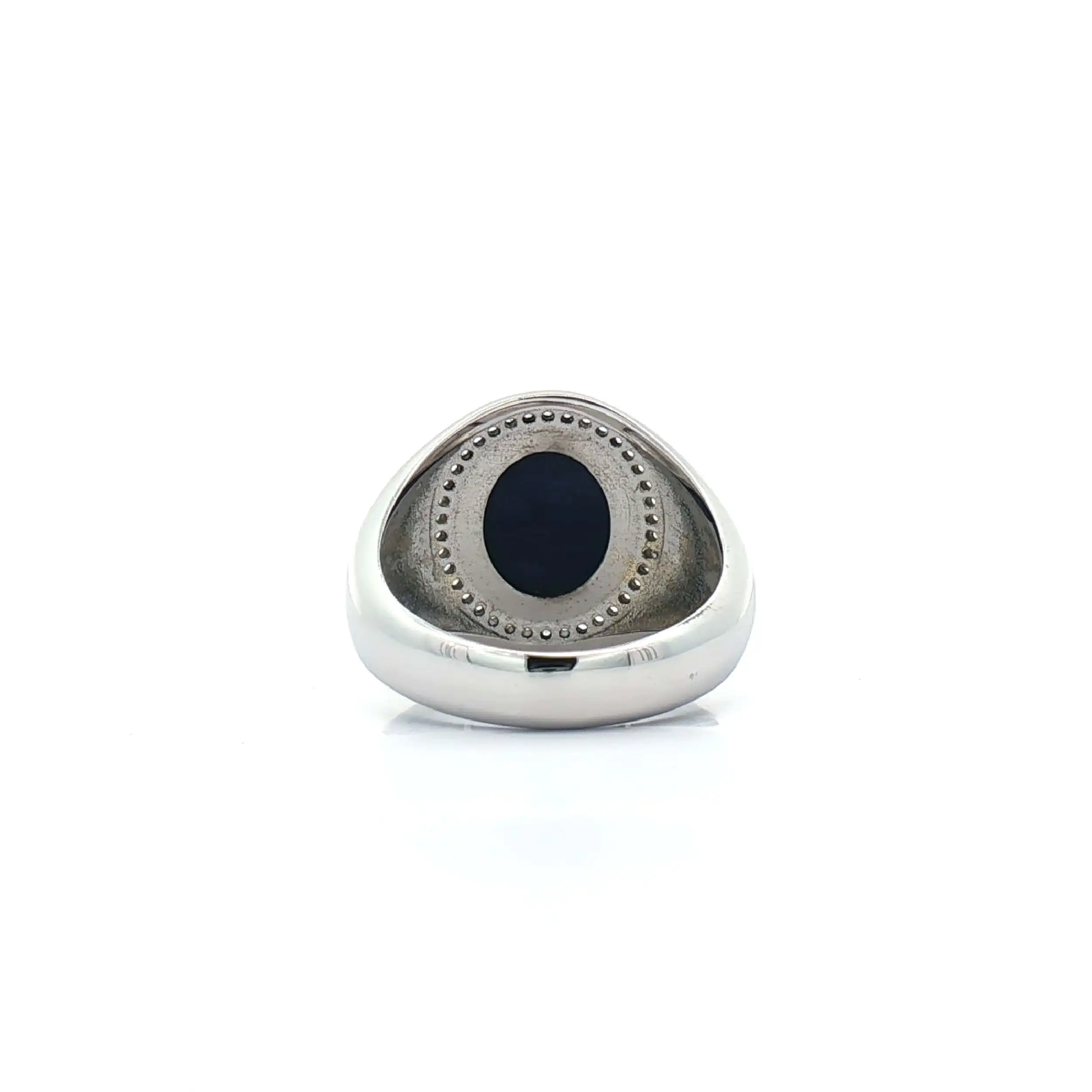 Ring Silber vergoldet mit blauen Farbstein Cabochon und Zirkonia Steinen