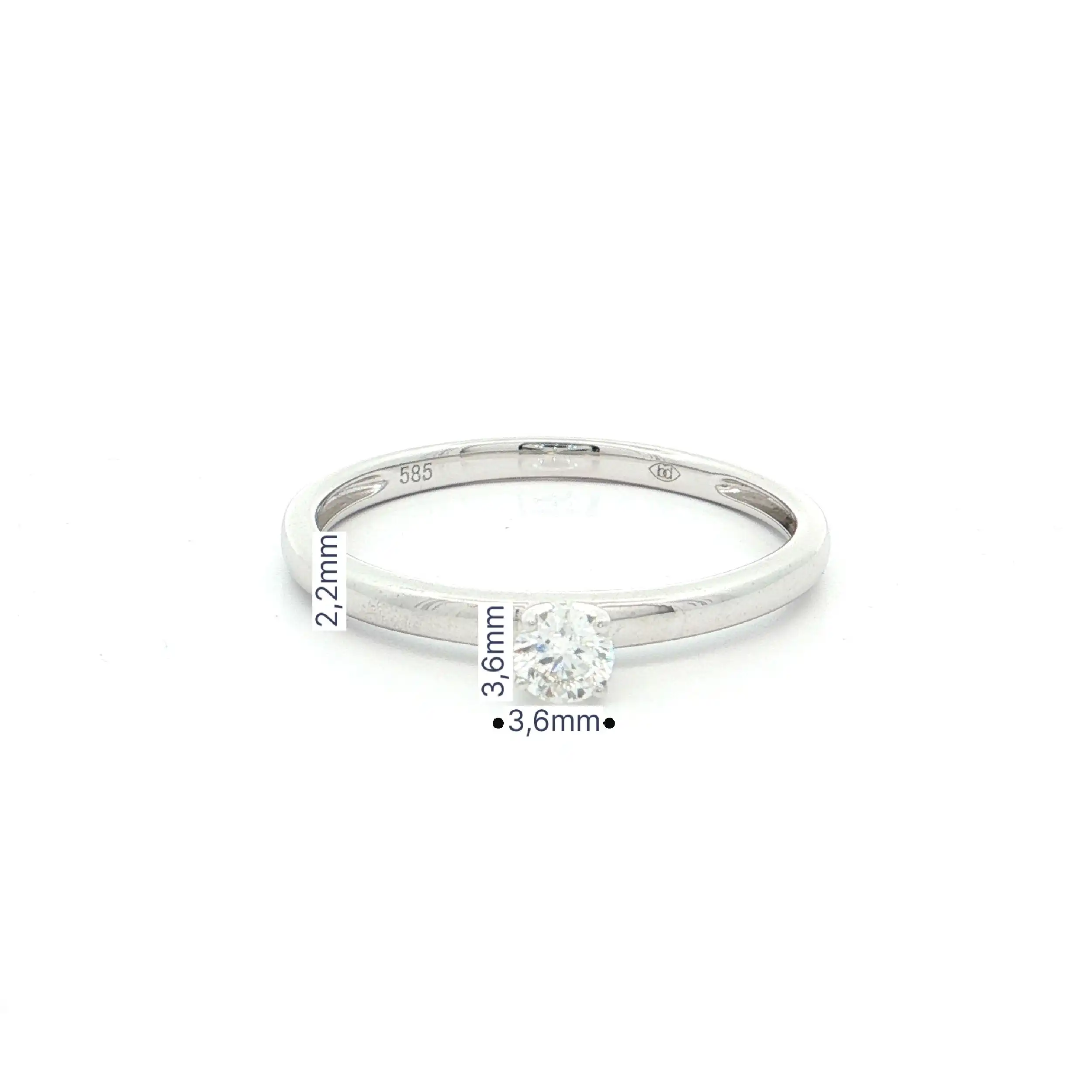 Solitärring Weißgold mit Brillant 0,20ct