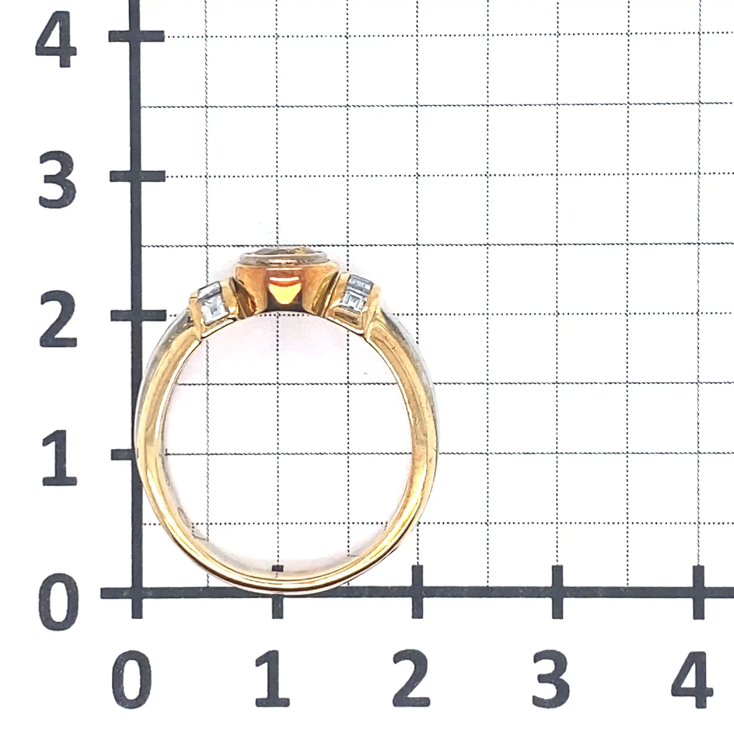 Ring Bicolor mit Baguette Diamanten und gelbem Saphir, ca. 0,85ct, mit Befundbericht von EPL Ring Bicolor mit Baguette Diamanten und gelbem Saphir, ca. 0,85ct, mit Befundbericht von EPL