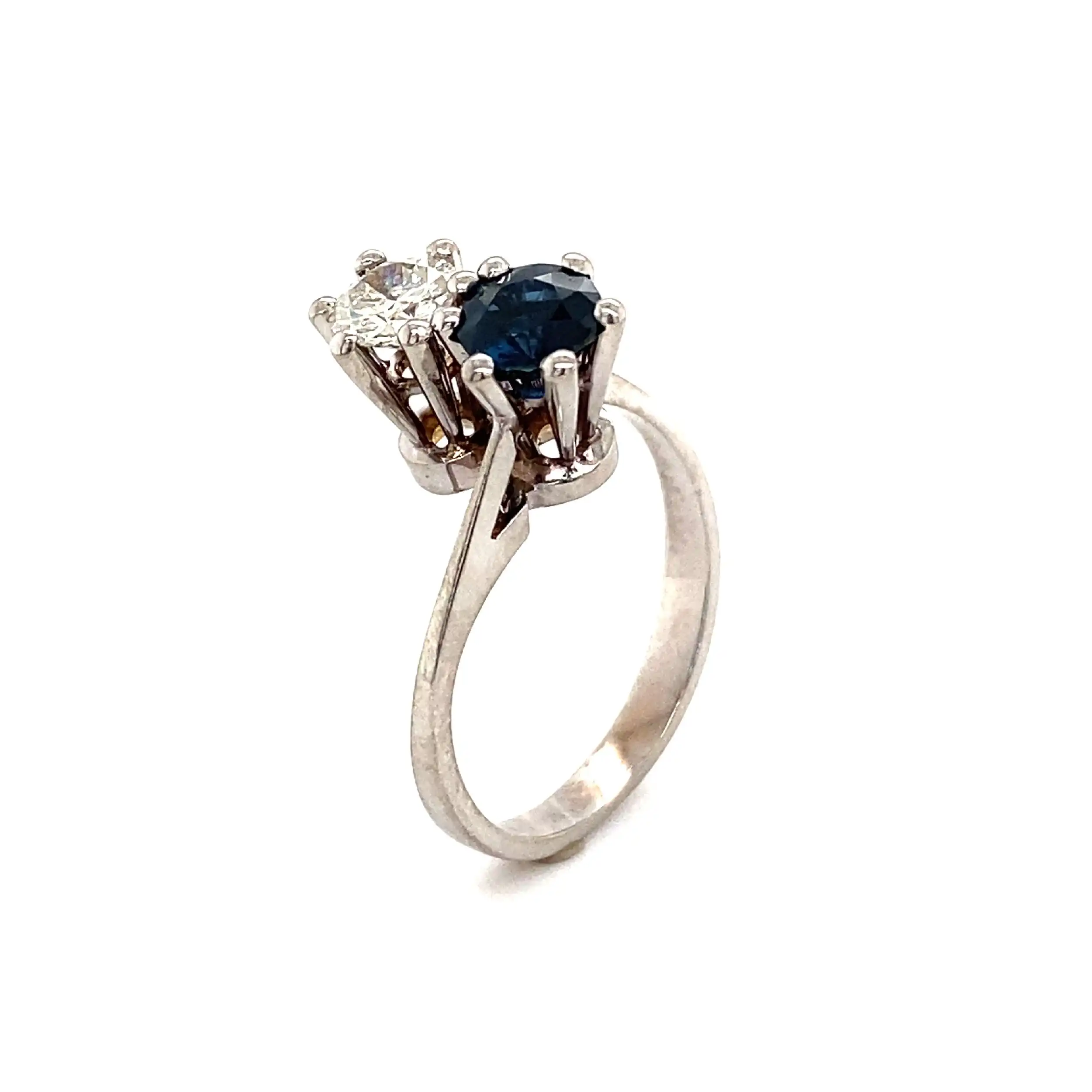 Ring Weißgold mit Saphir & Brillant