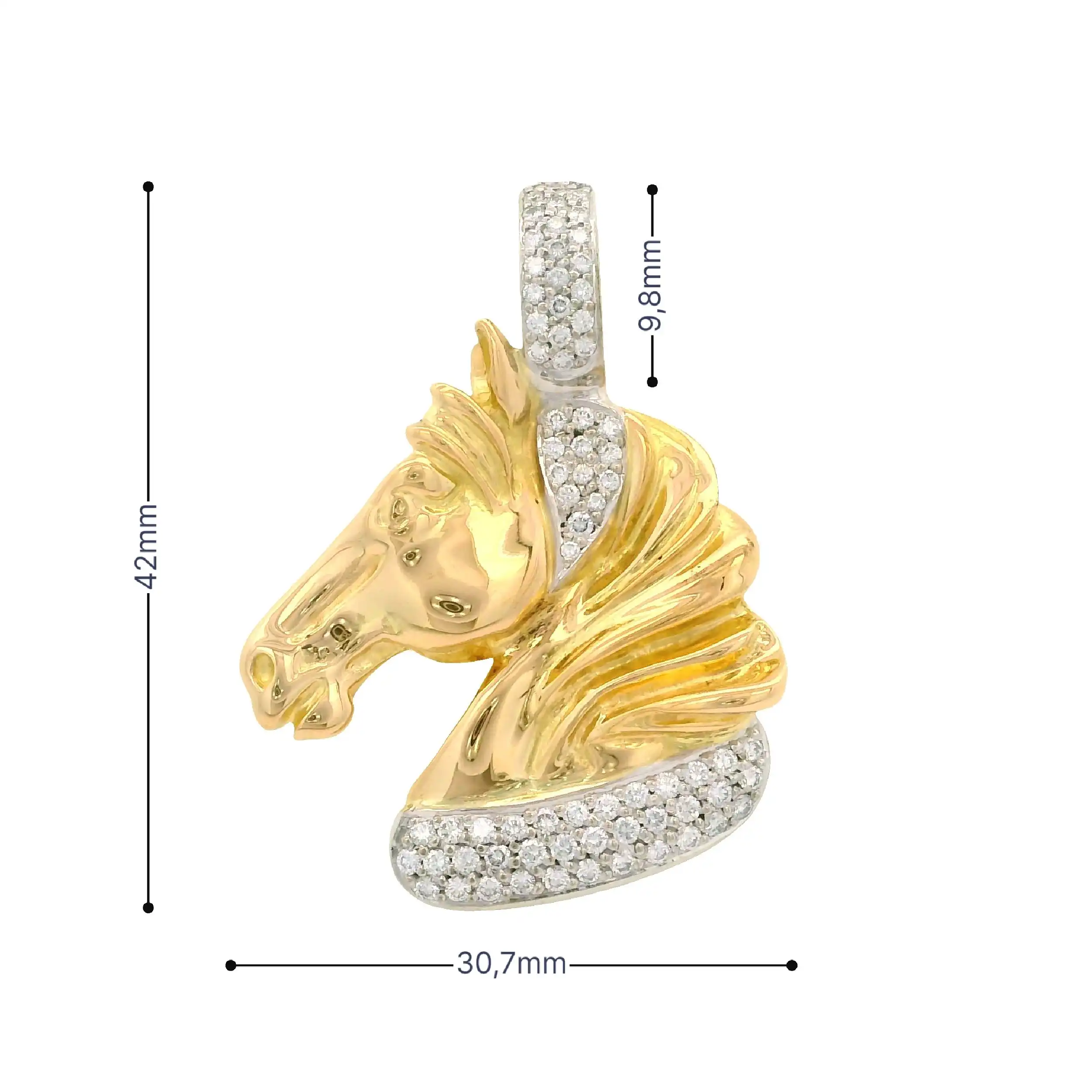 Anhänger Pferd Bicolor mit Brillanten Anhänger Pferd Bicolor mit Brillanten